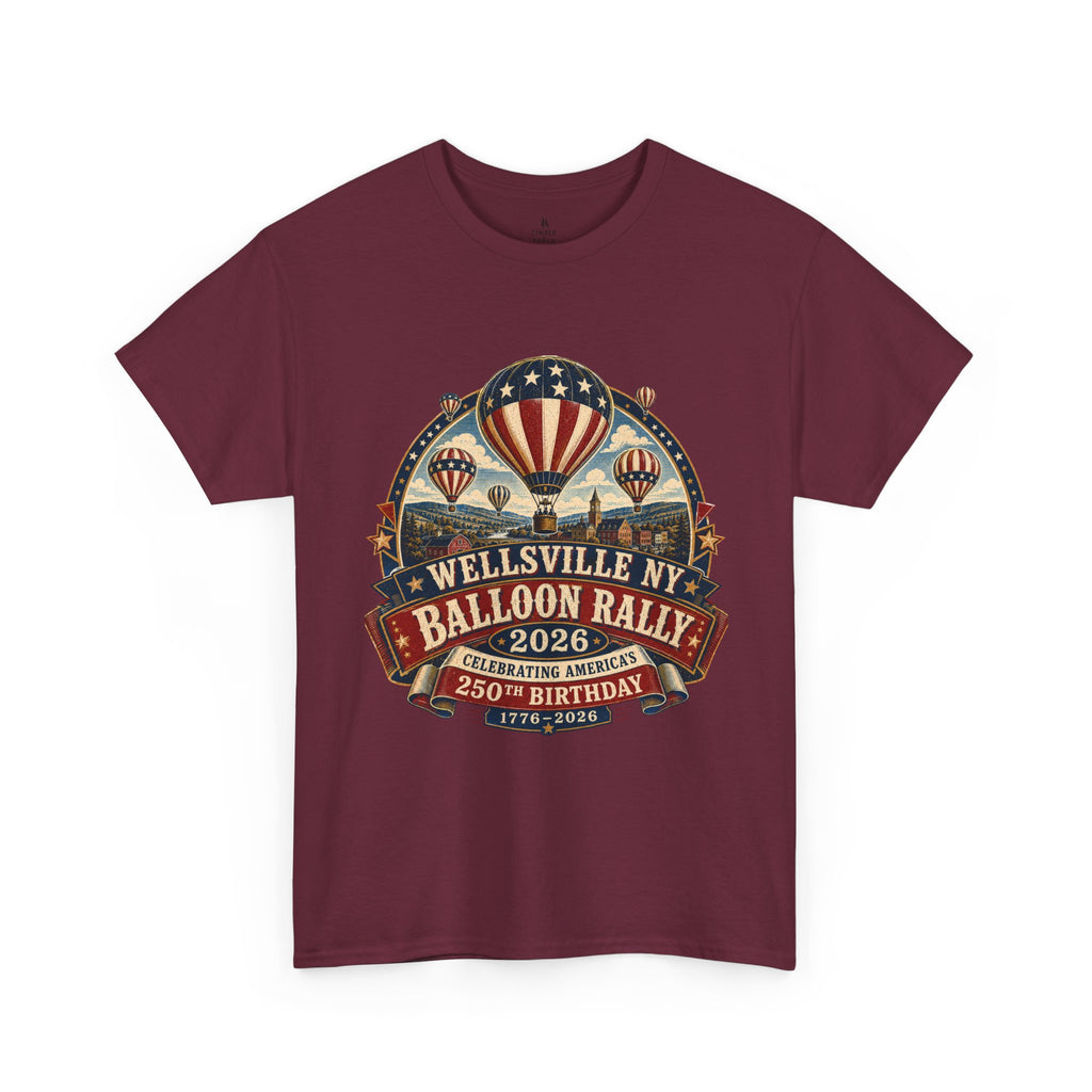 Wellsville NY Balloon Rally 2026 America 250 Vintage Festival T-Shirt