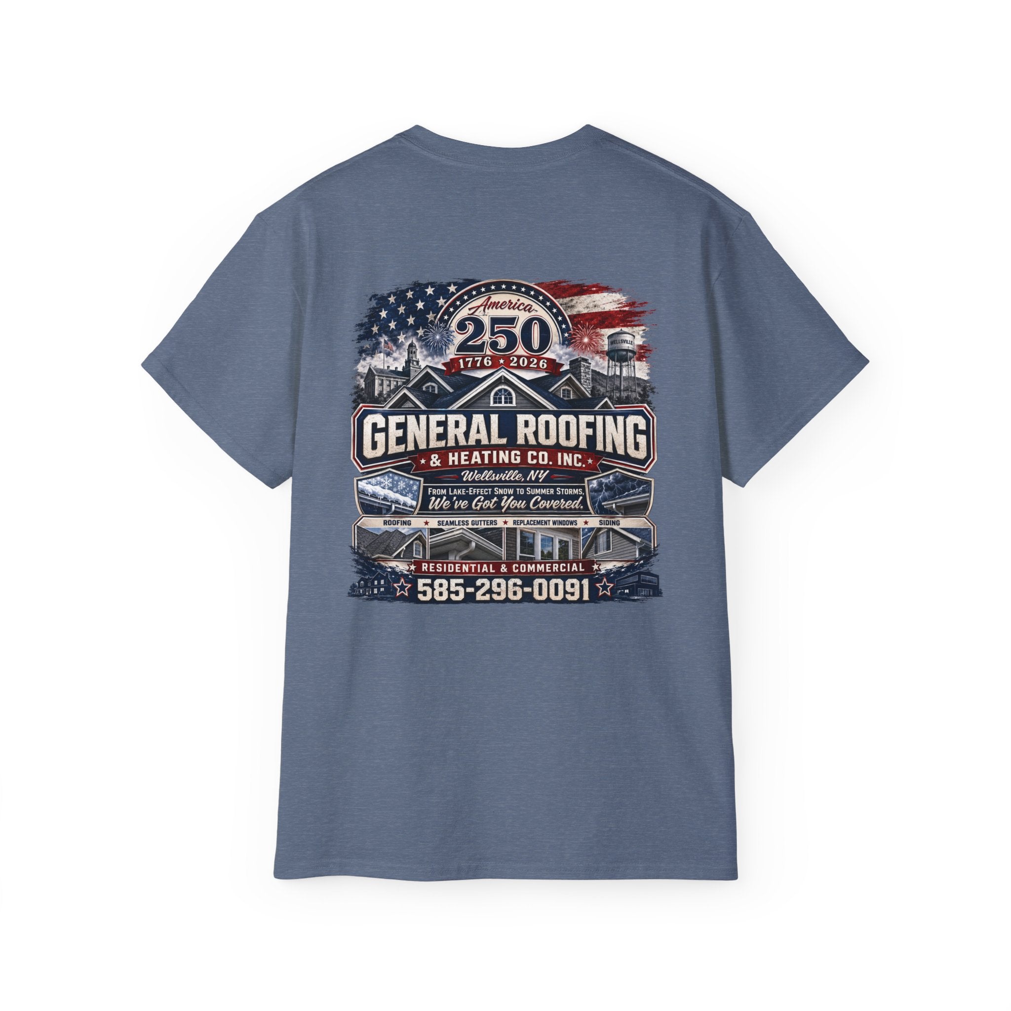"General Roofing" Patriotic Logo T‑Shirt
