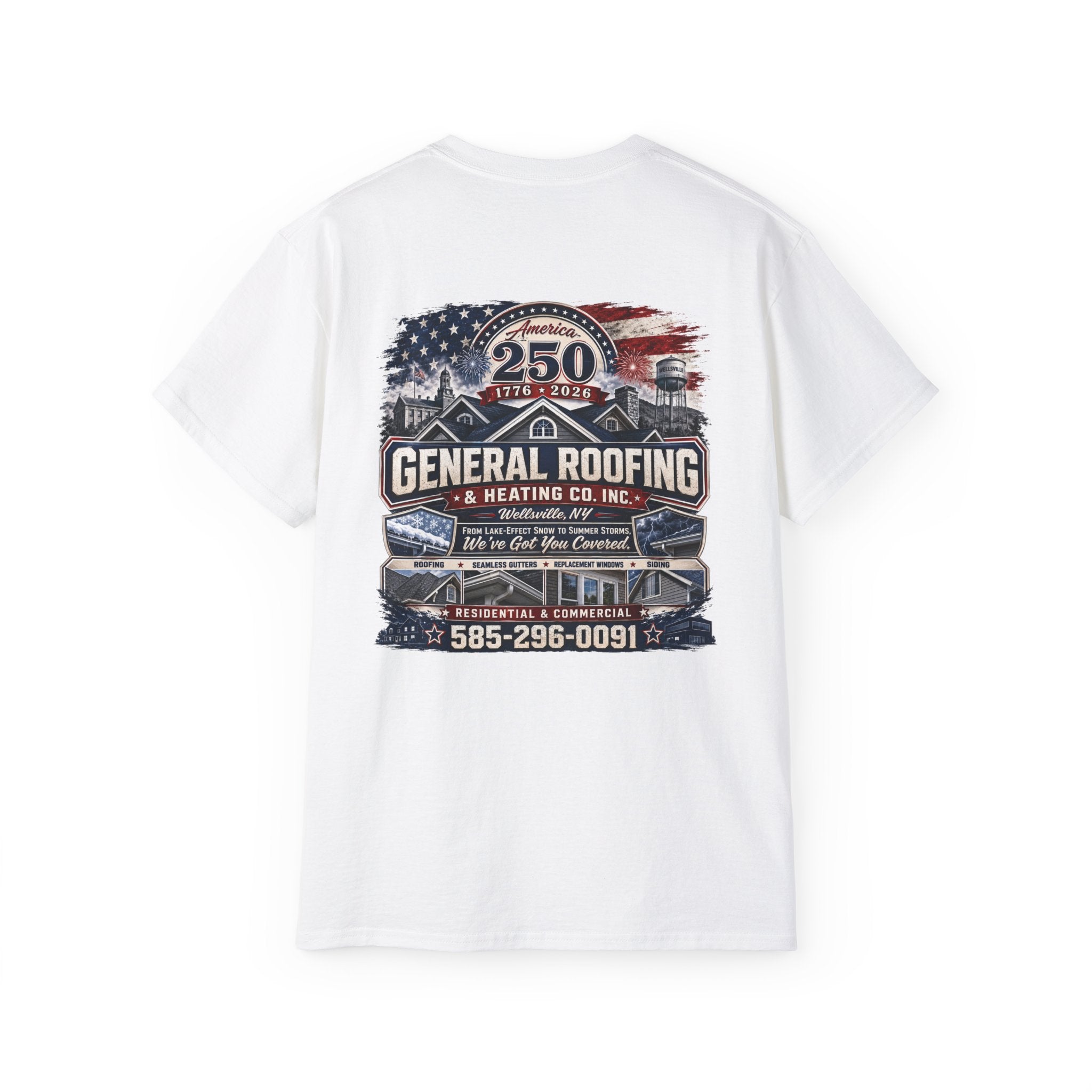 "General Roofing" Patriotic Logo T‑Shirt