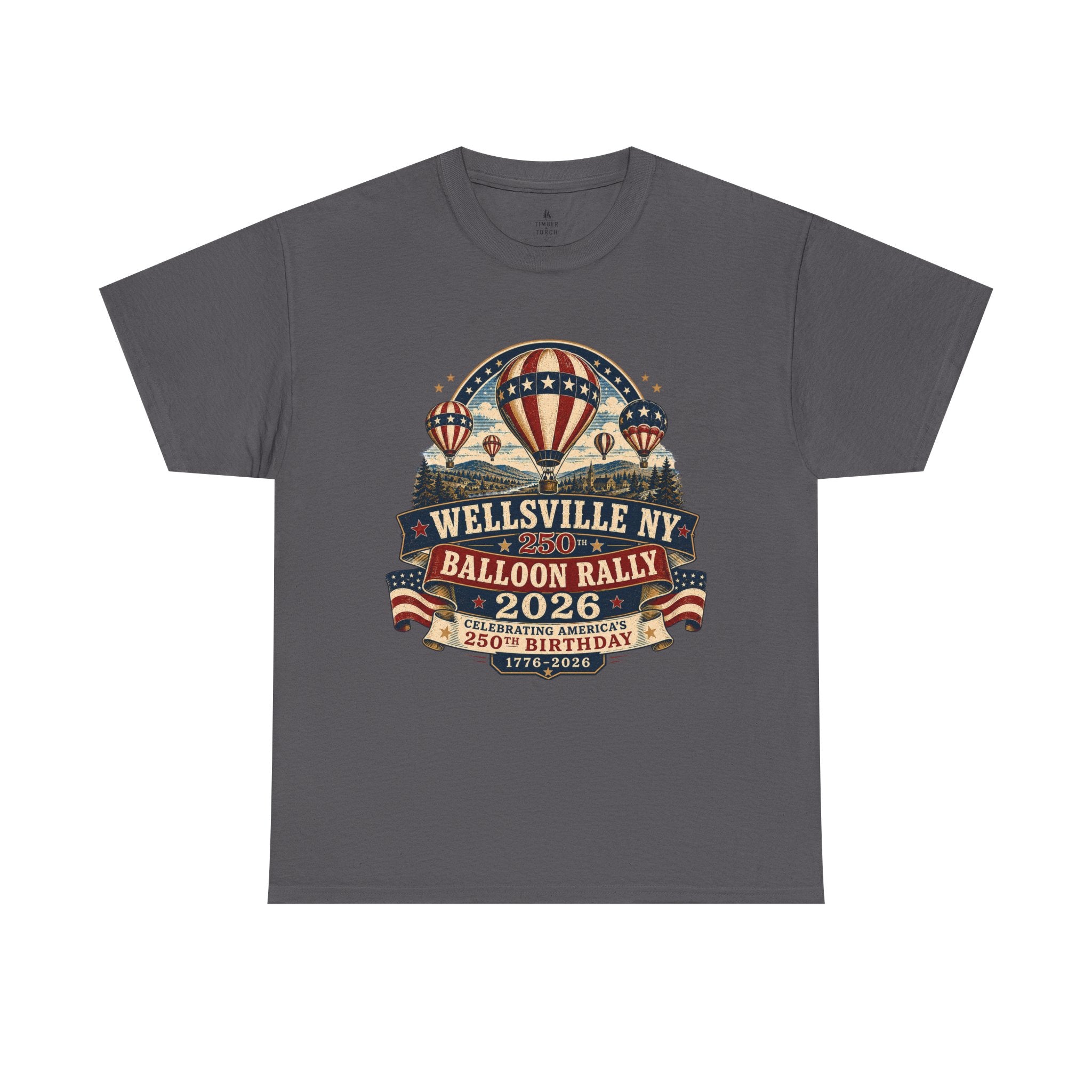 Balloon Rally T‑Shirt - Wellsville NY 2026 Hot Air Balloon Rally Vintage Festival Tee