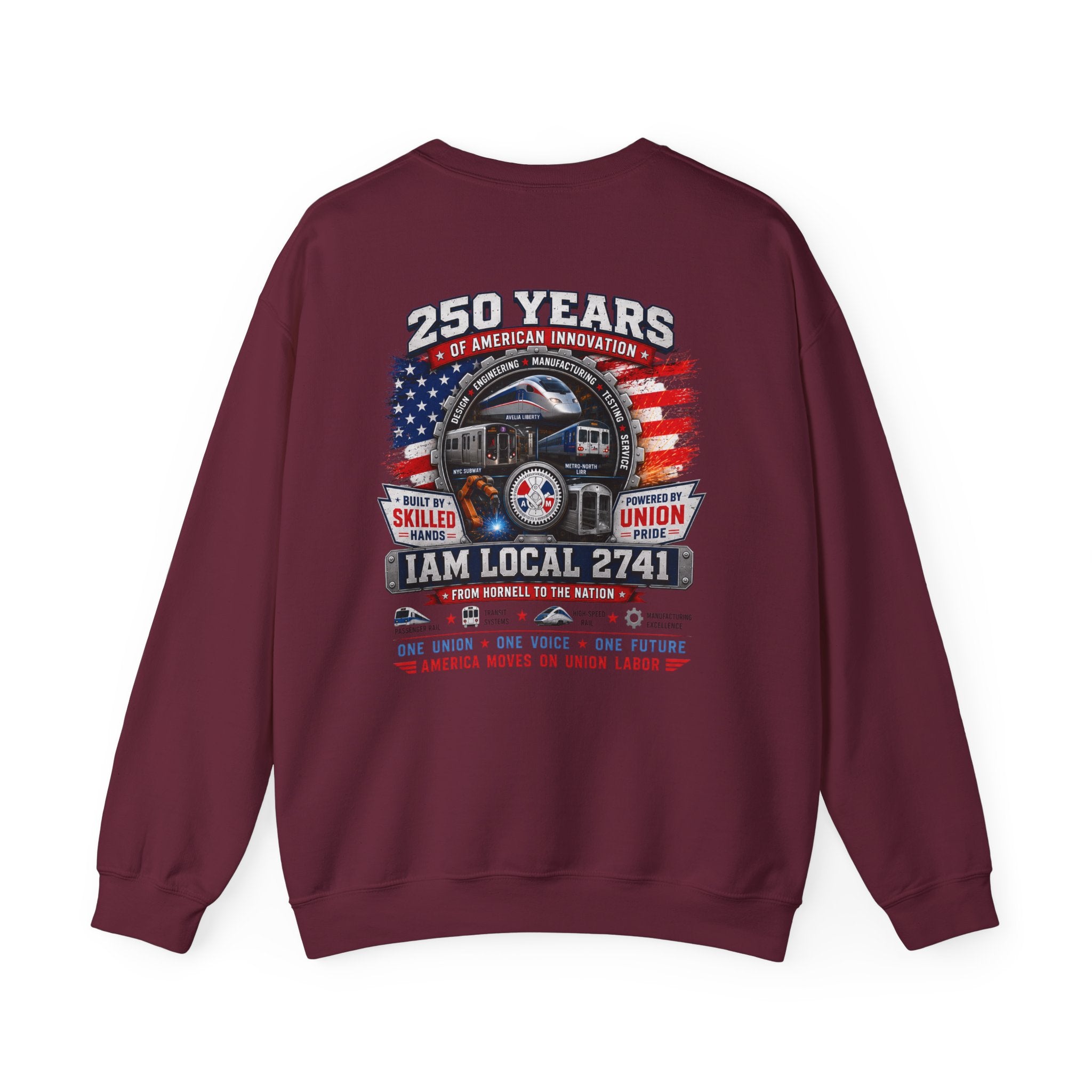 Union Pride Sweatshirt — "I Am Local 2741" 250 Years American Innovators Crewneck