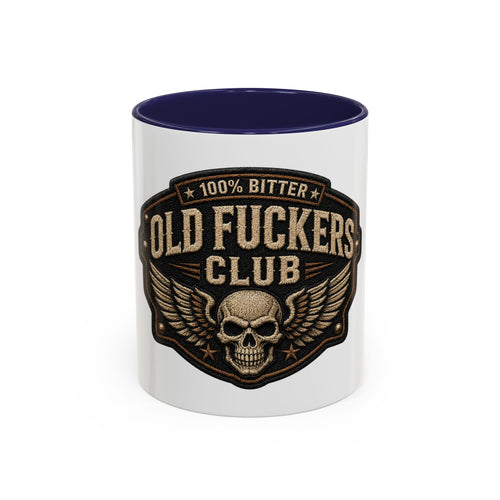 Ceramic Mug — "Old Fuckers Club" Vintage Skull Coffee Cup (11/15oz)