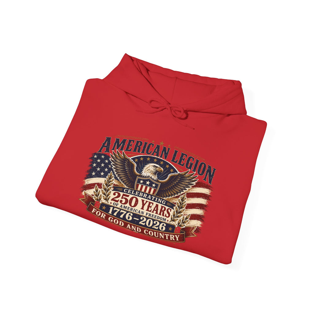 American Legion 250 Years Hoodie — "For God and Country" Patriotic Veteran Sweatshirt