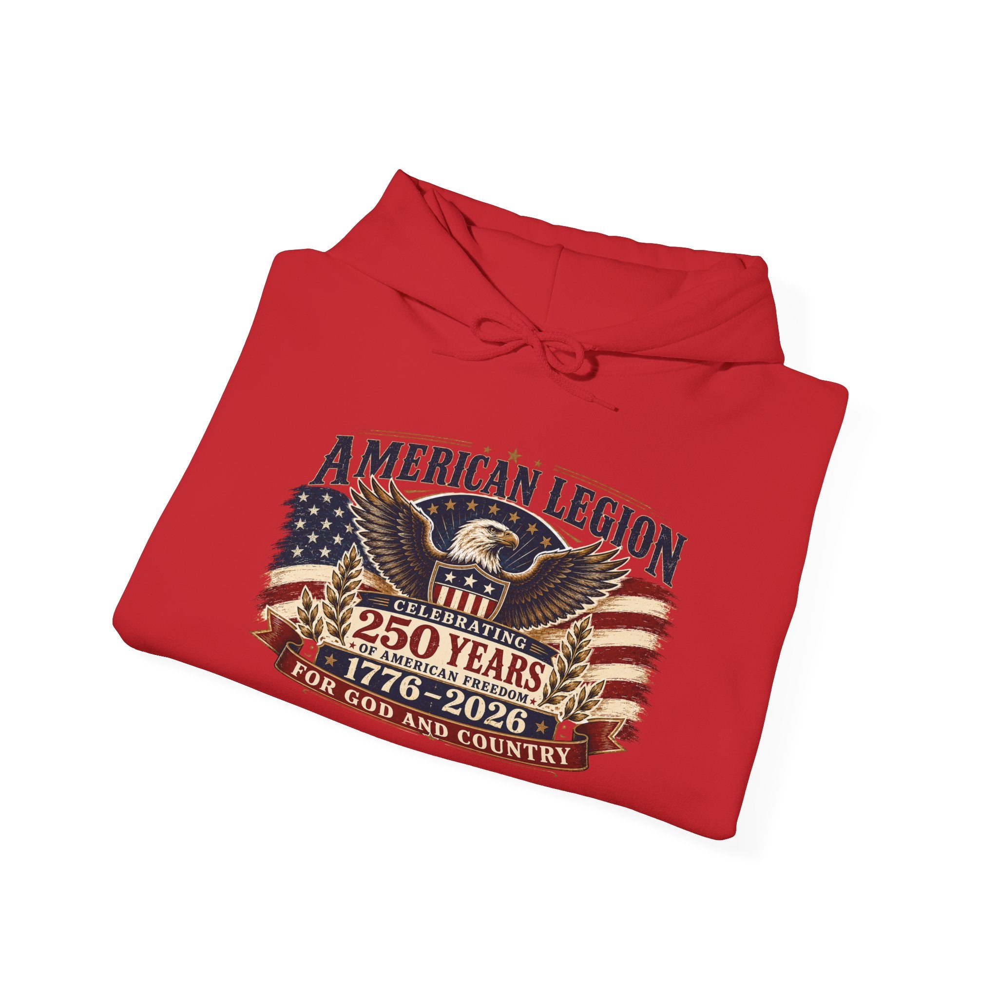American Legion 250 Years Hoodie — "For God and Country" Patriotic Veteran Sweatshirt