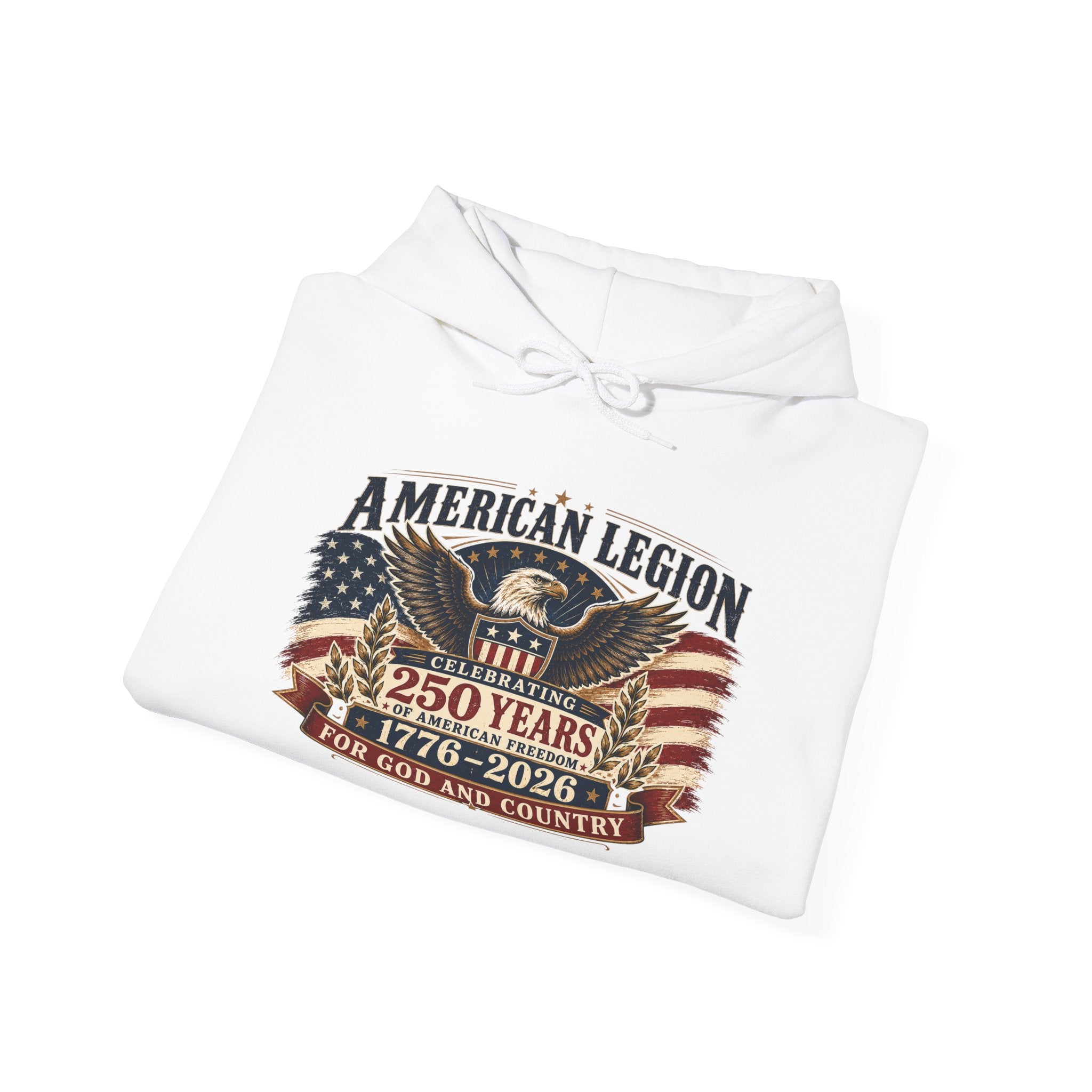 American Legion 250 Years Hoodie — "For God and Country" Patriotic Veteran Sweatshirt