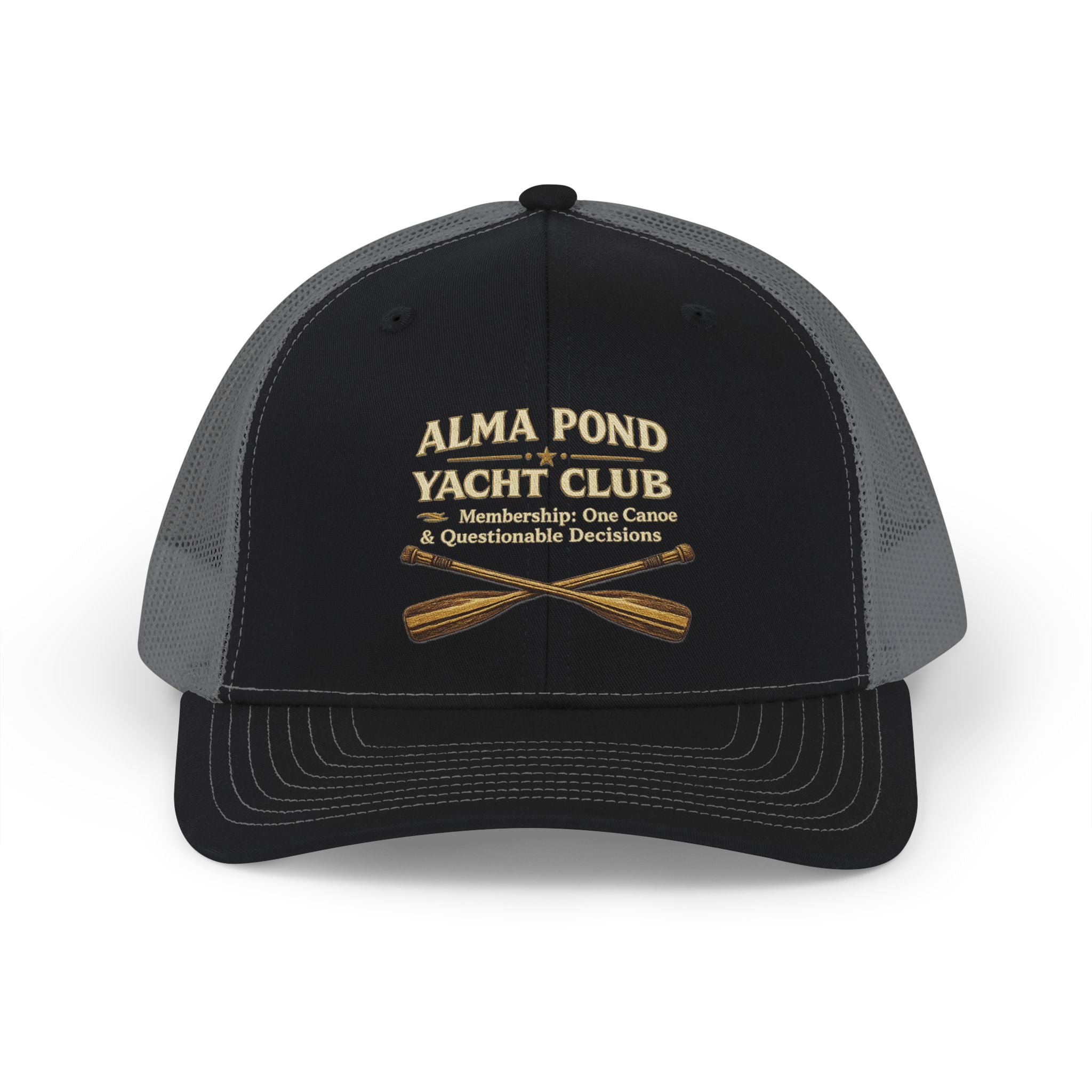 Yacht Club Trucker Hat — Alma Pond Oars Snapback Cap