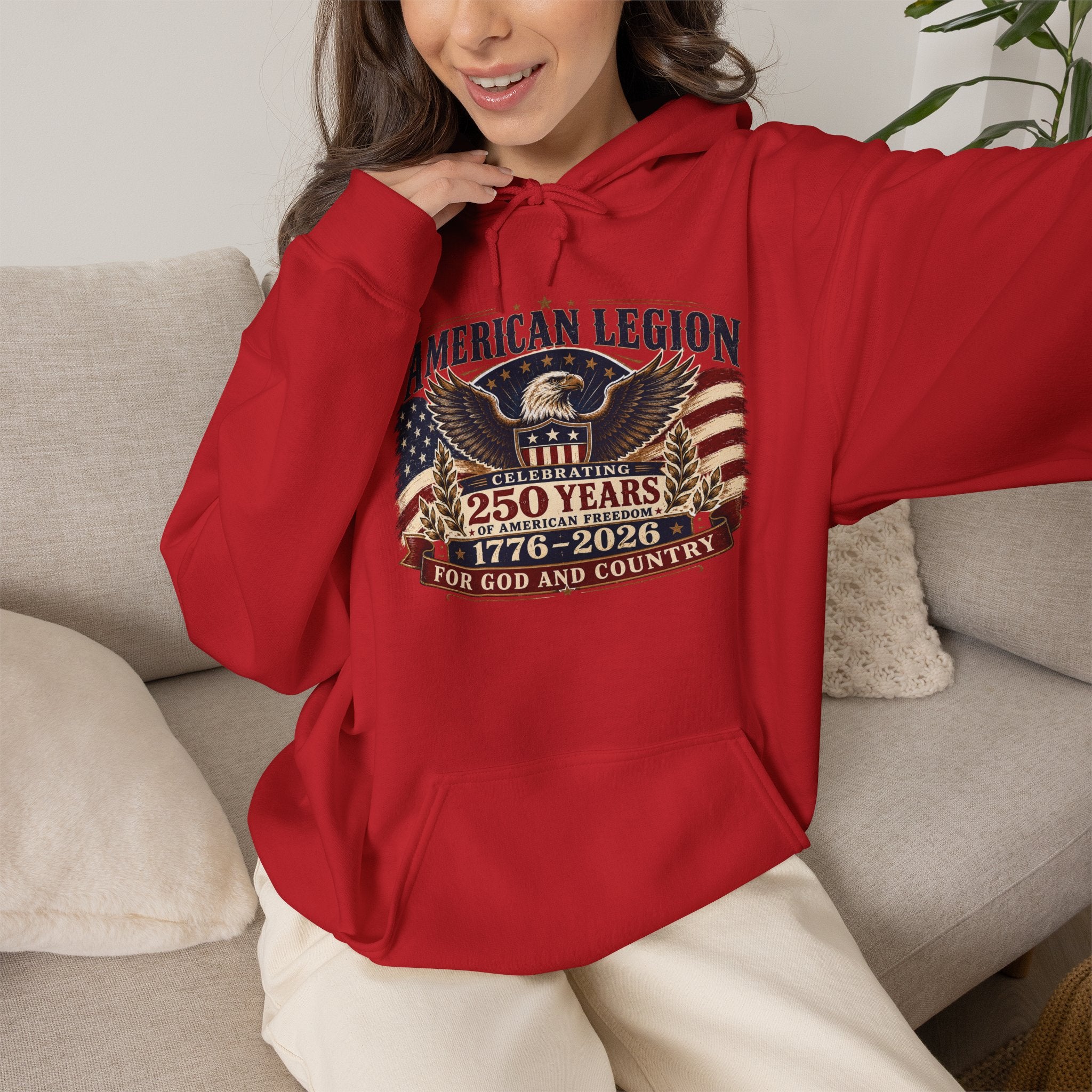 American Legion 250 Years Hoodie — "For God and Country" Patriotic Veteran Sweatshirt