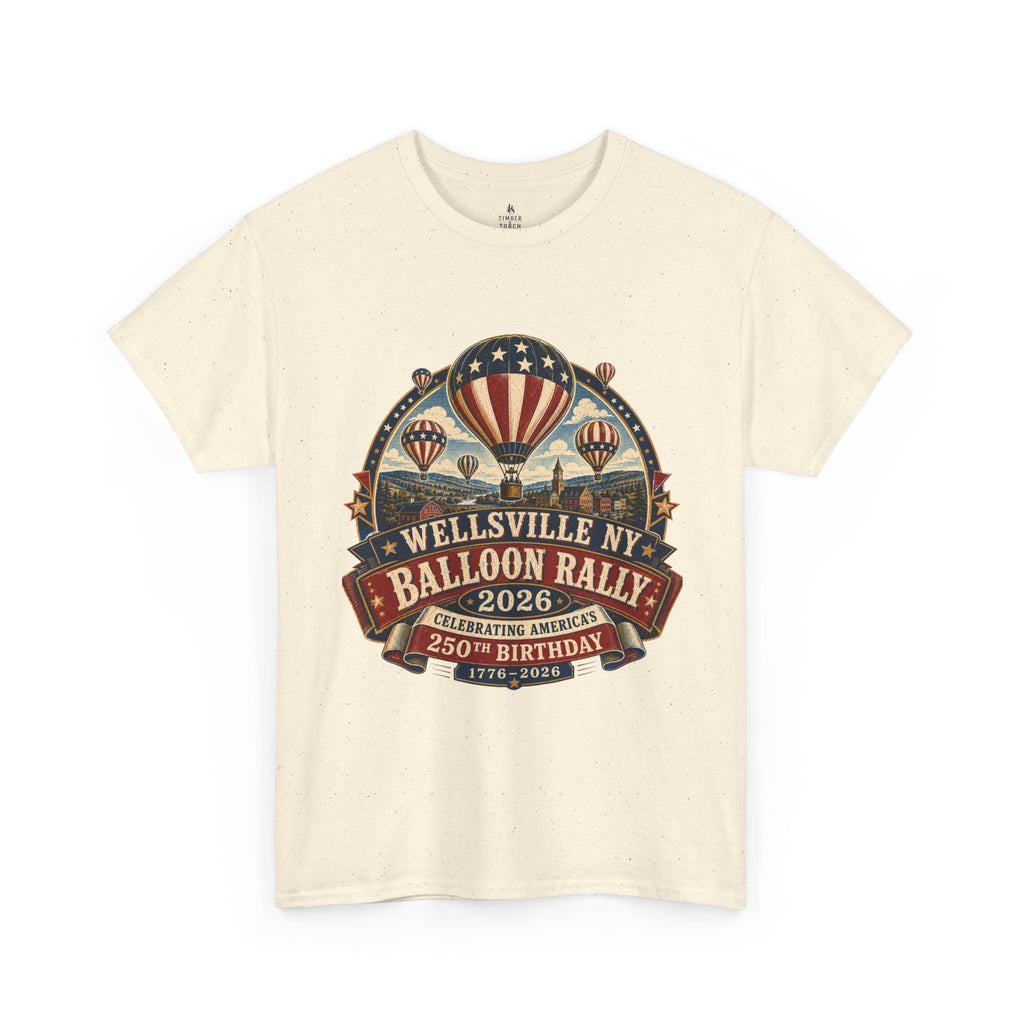 Wellsville NY Balloon Rally 2026 America 250 Vintage Festival T-Shirt