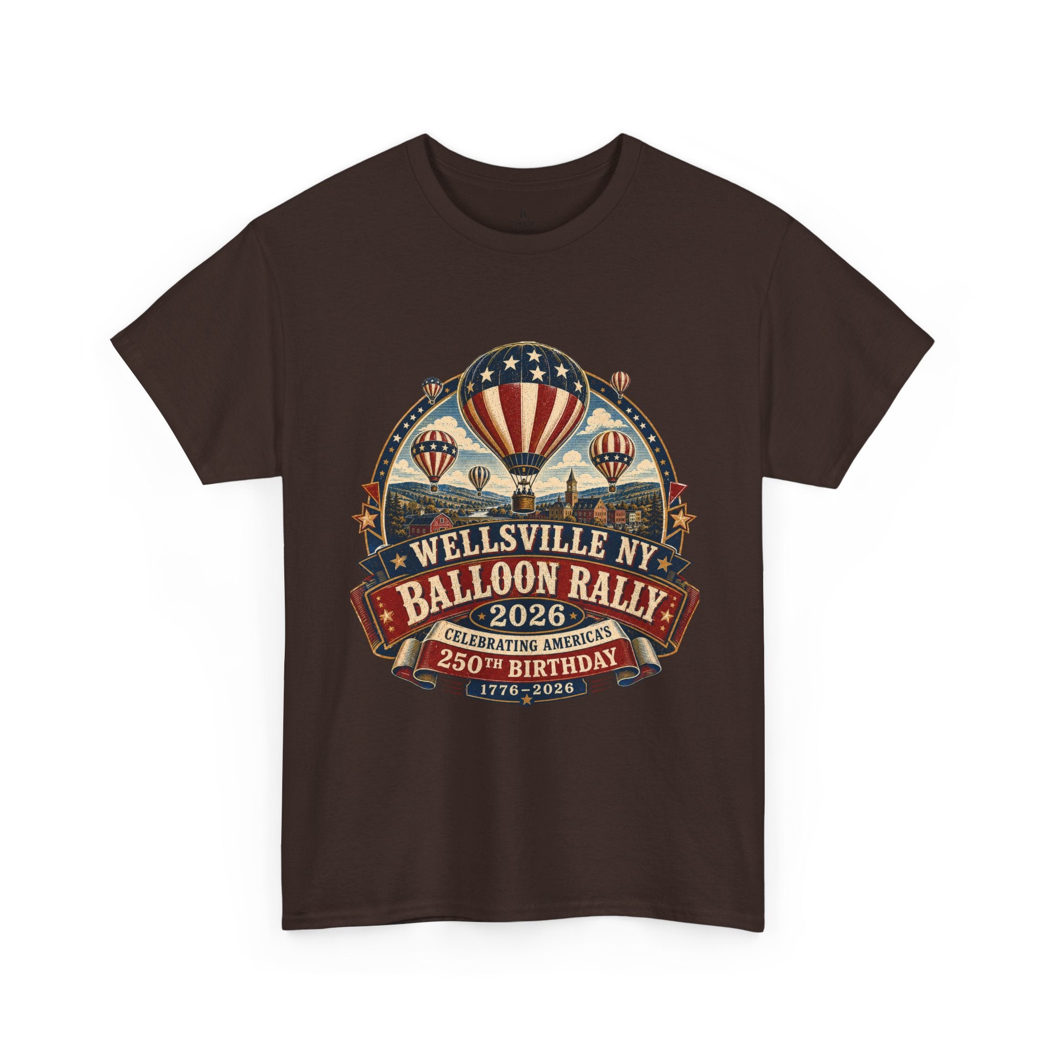 Wellsville NY Balloon Rally 2026 America 250 Vintage Festival T-Shirt