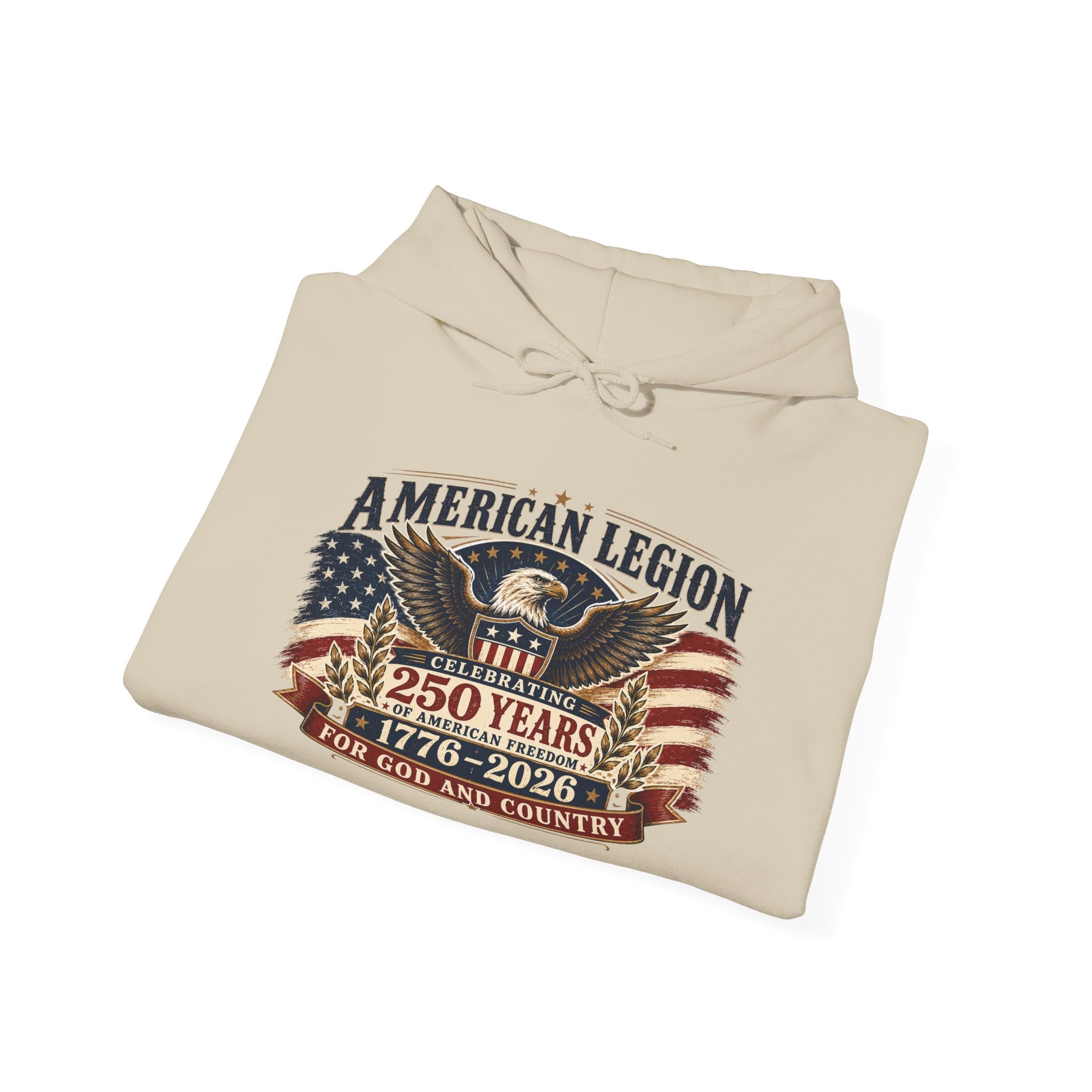American Legion 250 Years Hoodie — "For God and Country" Patriotic Veteran Sweatshirt