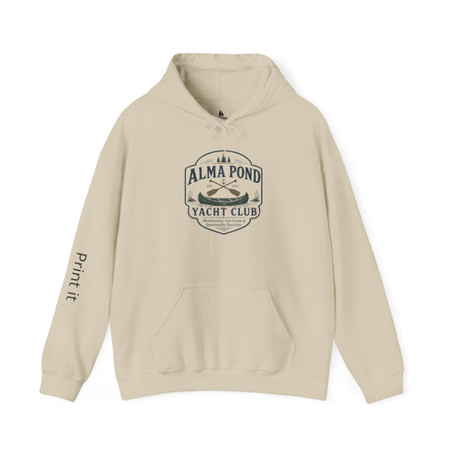 Alma Pond Yacht Club Hoodie — Vintage Rowboat Logo Sweatshirt