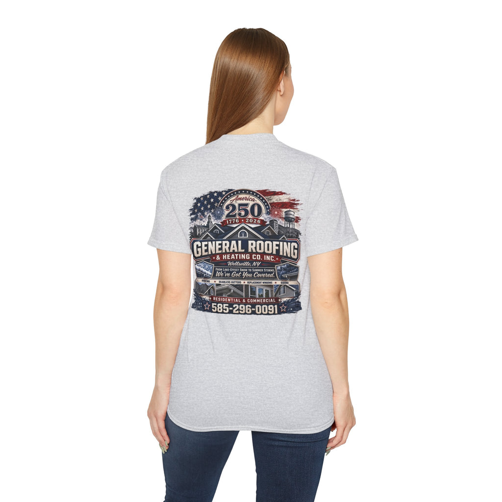 "General Roofing" Patriotic Logo T‑Shirt