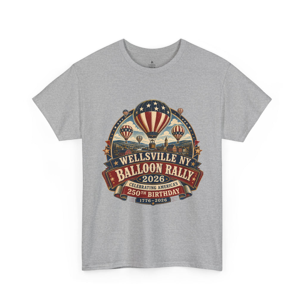 Wellsville NY Balloon Rally 2026 America 250 Vintage Festival T-Shirt