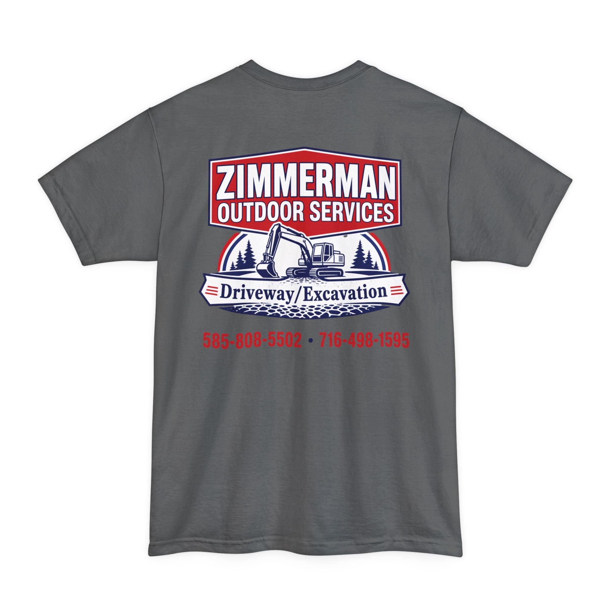 Zimmerman Outdoor Services T-Shirt – Driveway & Excavation Work Tee