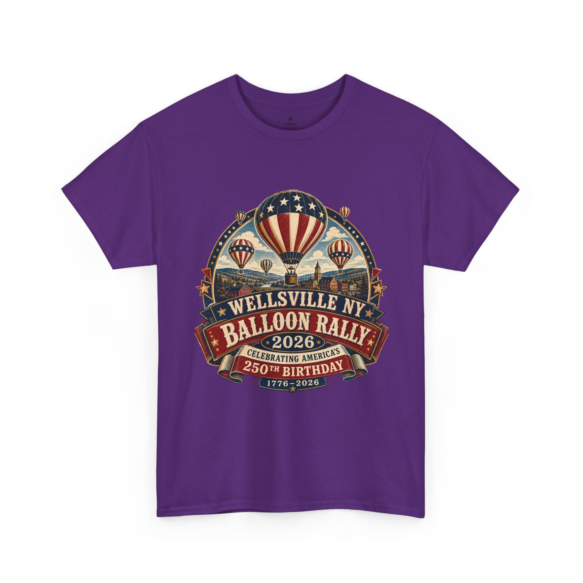 Wellsville NY Balloon Rally 2026 America 250 Vintage Festival T-Shirt