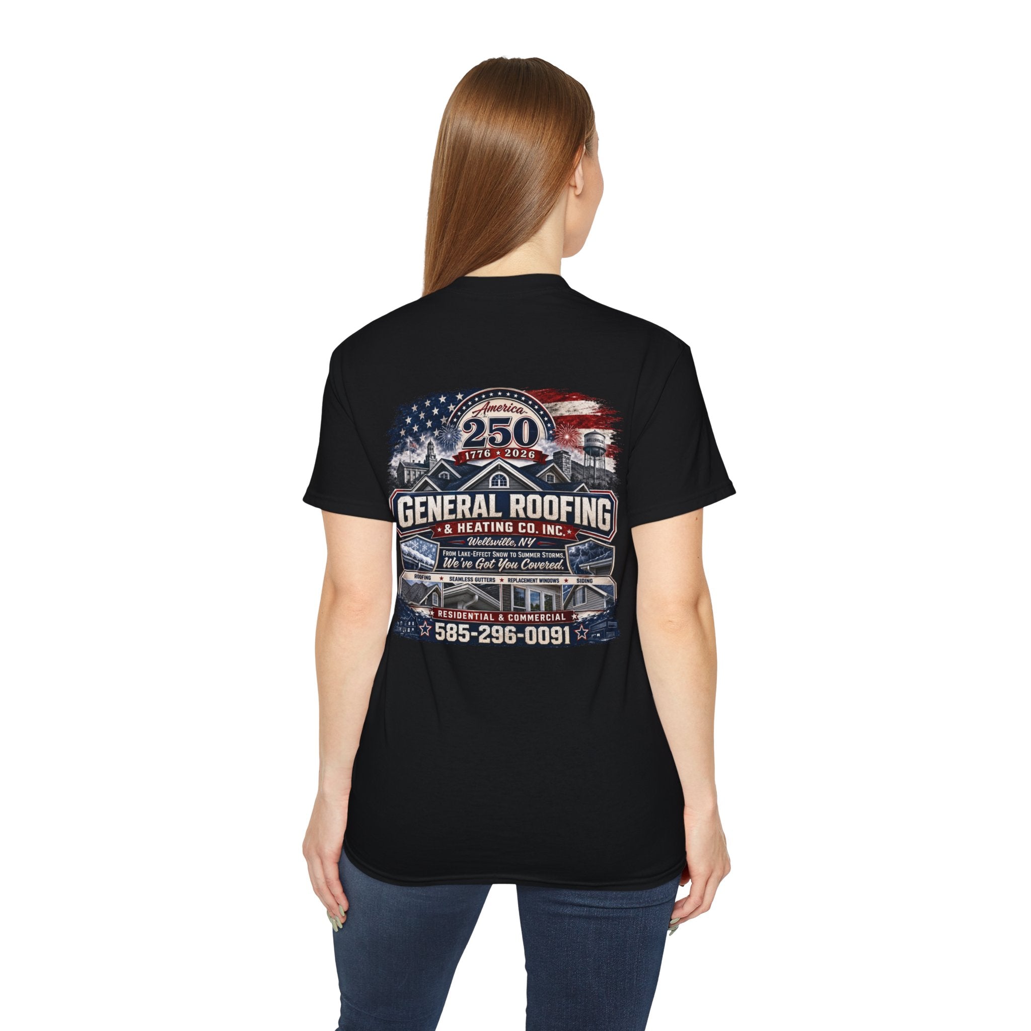 "General Roofing" Patriotic Logo T‑Shirt
