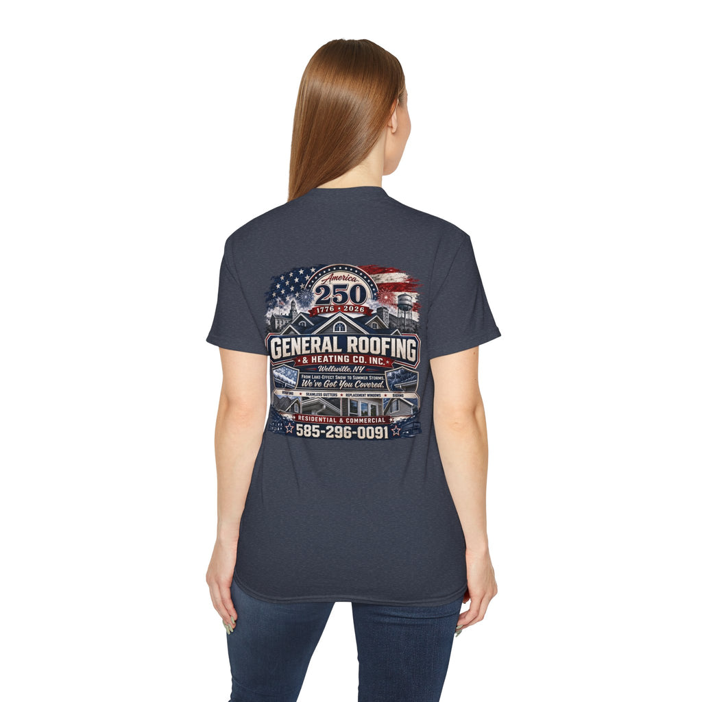 "General Roofing" Patriotic Logo T‑Shirt