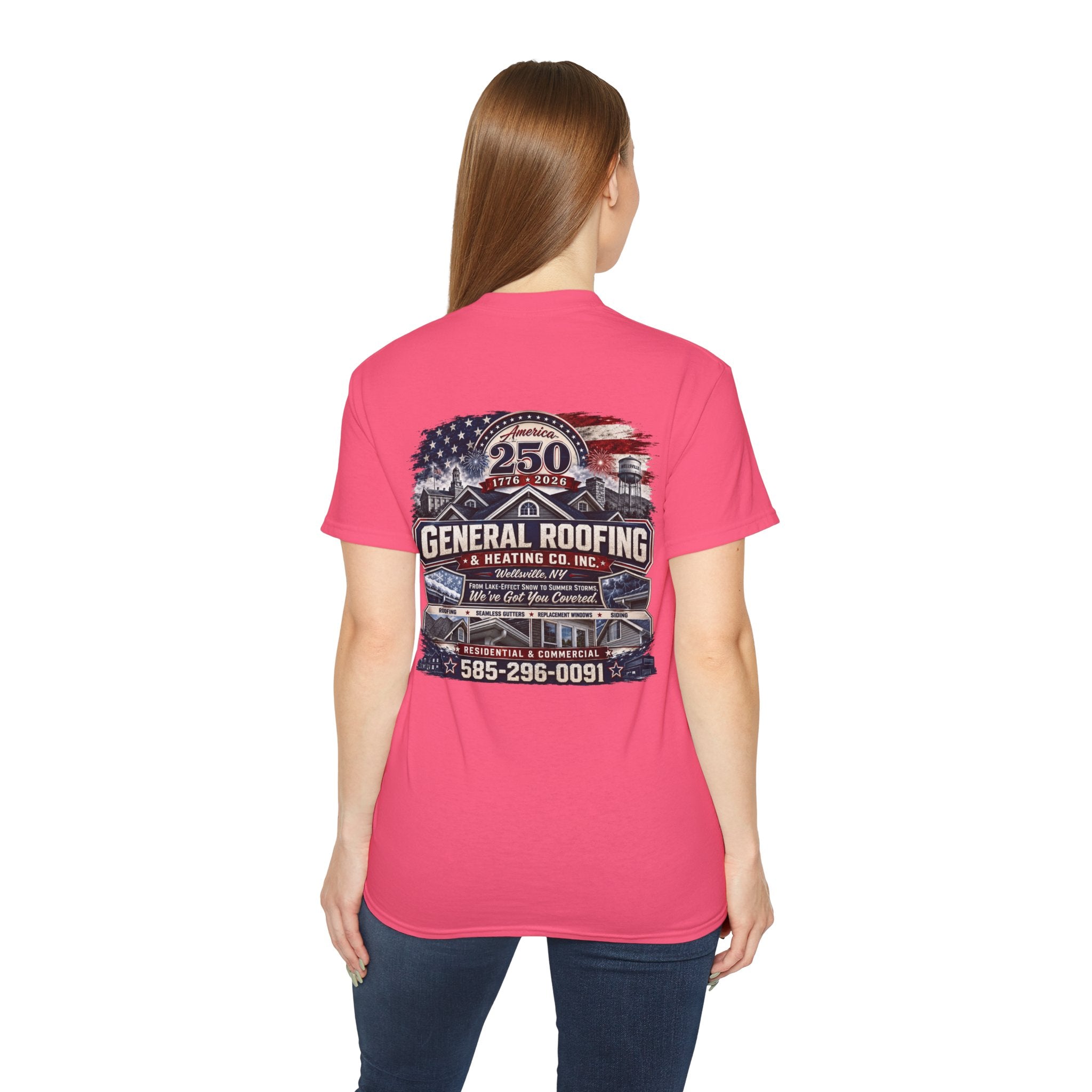 "General Roofing" Patriotic Logo T‑Shirt