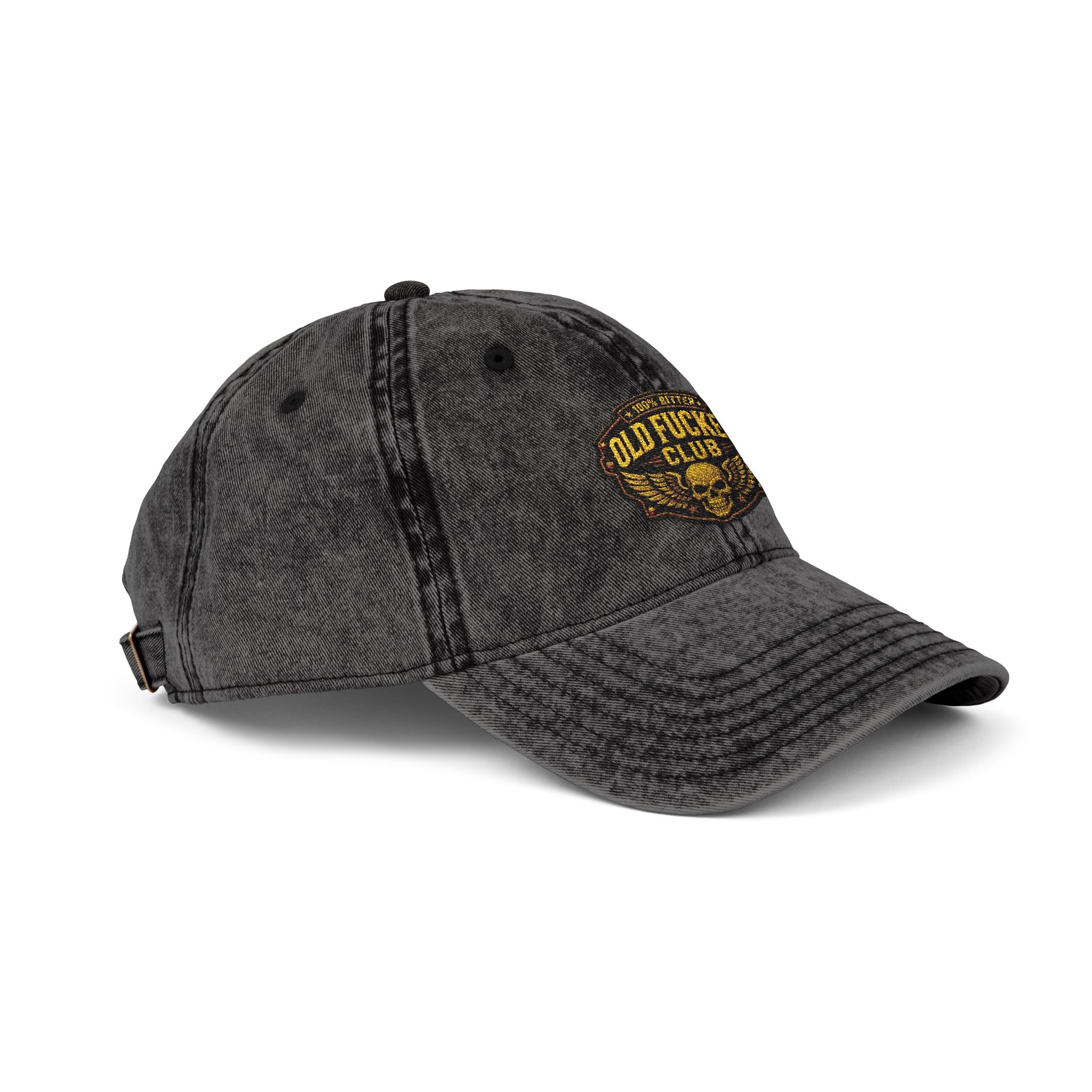 Vintage Embroidered Cap — "Old *uckers Club" Distressed Baseball Hat