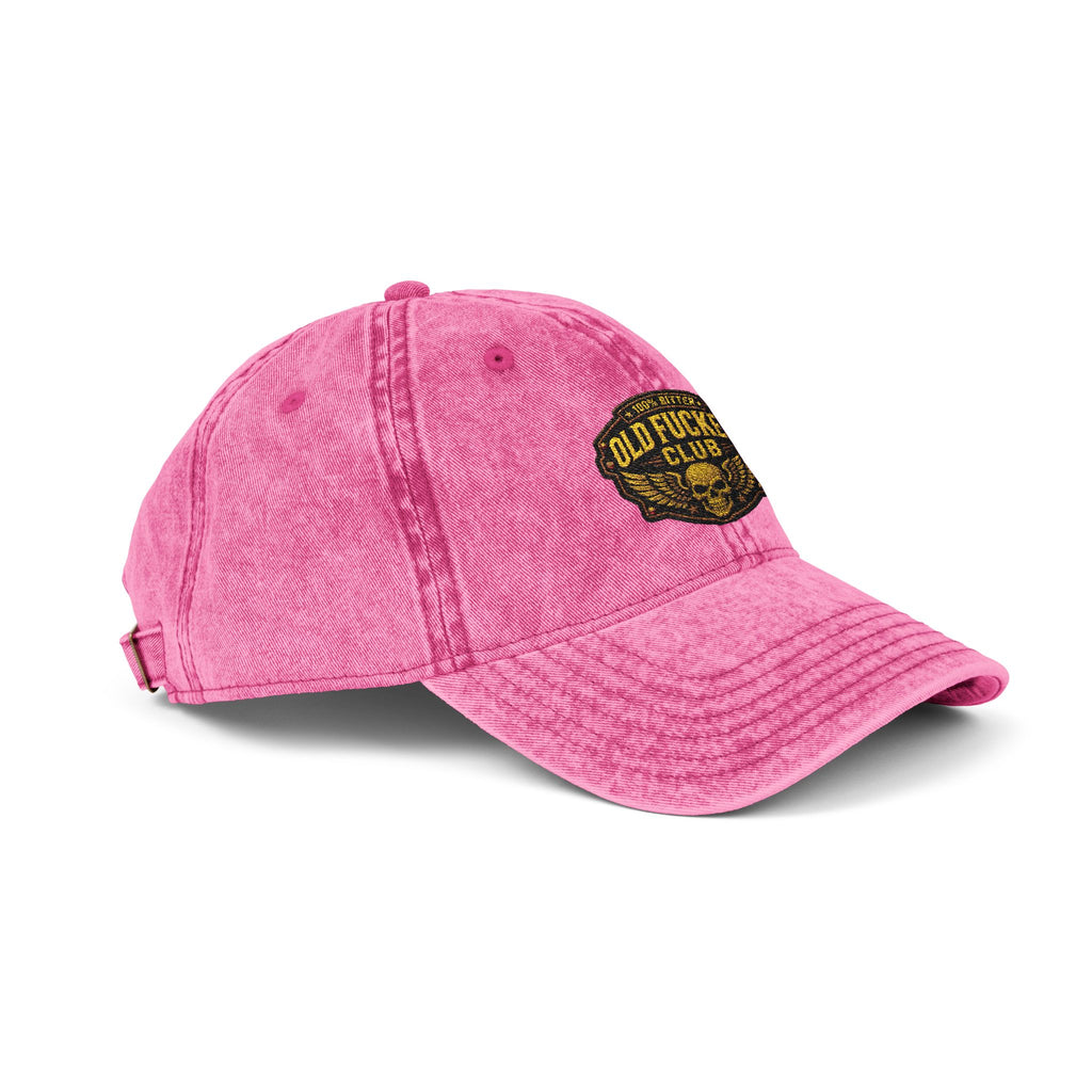 Vintage Embroidered Cap — "Old *uckers Club" Distressed Baseball Hat