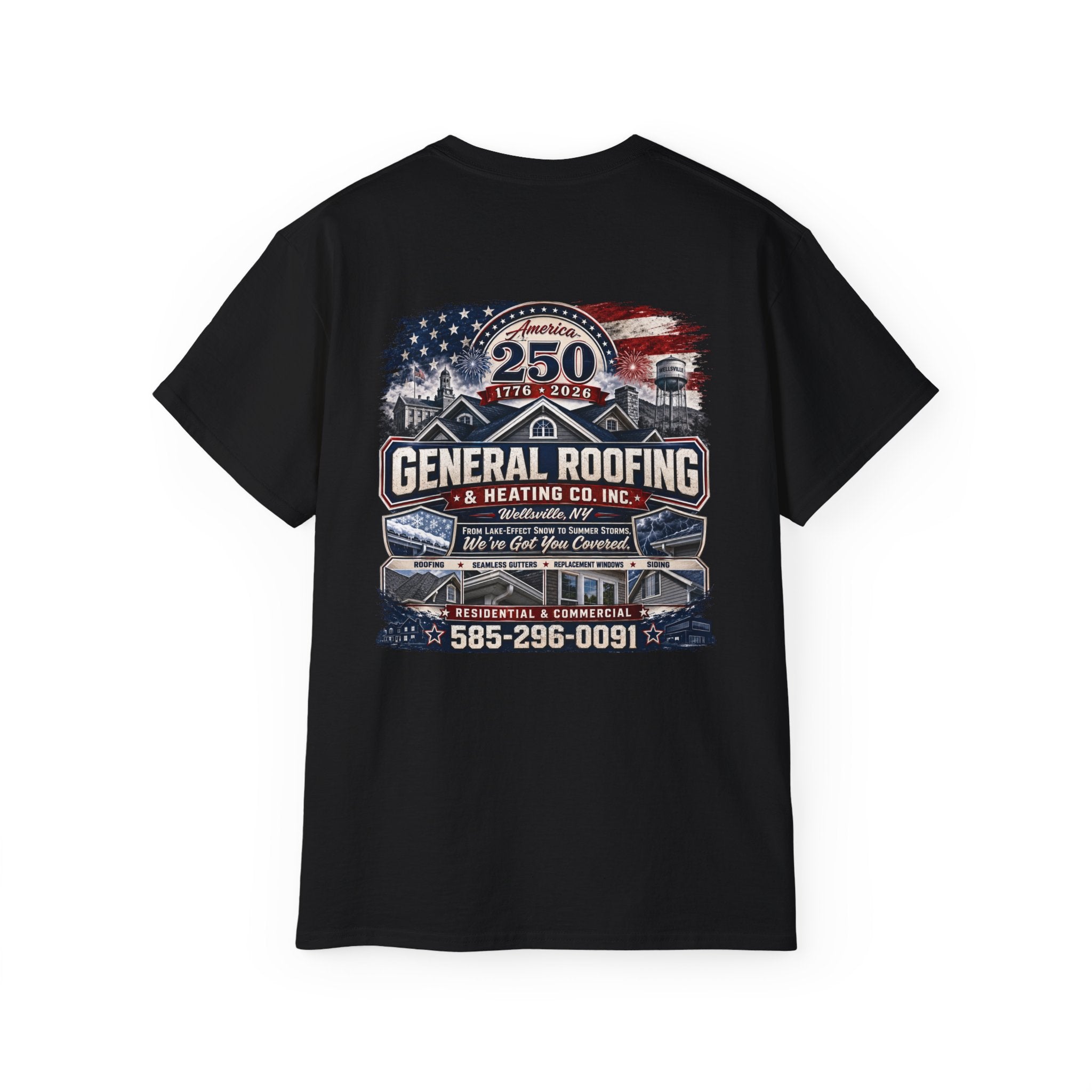 "General Roofing" Patriotic Logo T‑Shirt