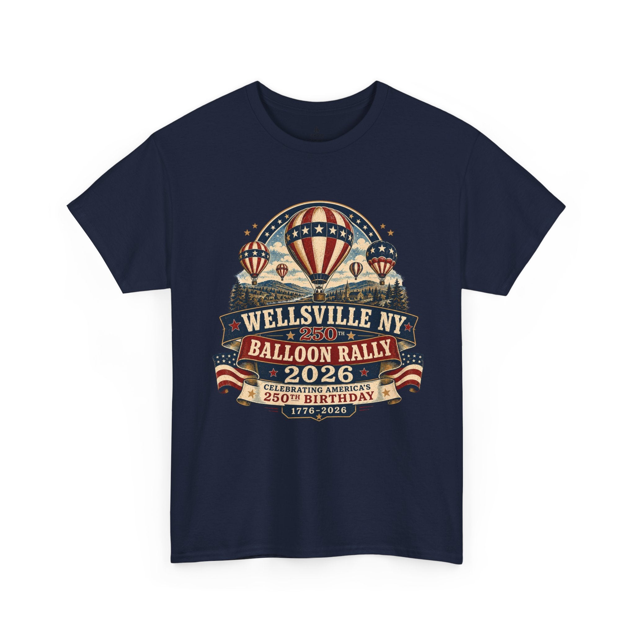 Balloon Rally T‑Shirt - Wellsville NY 2026 Hot Air Balloon Rally Vintage Festival Tee