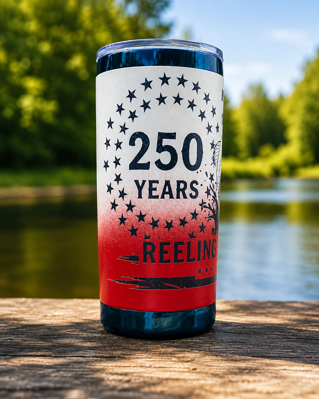Reeling in Freedom 250th Anniversary Fishing Tumbler