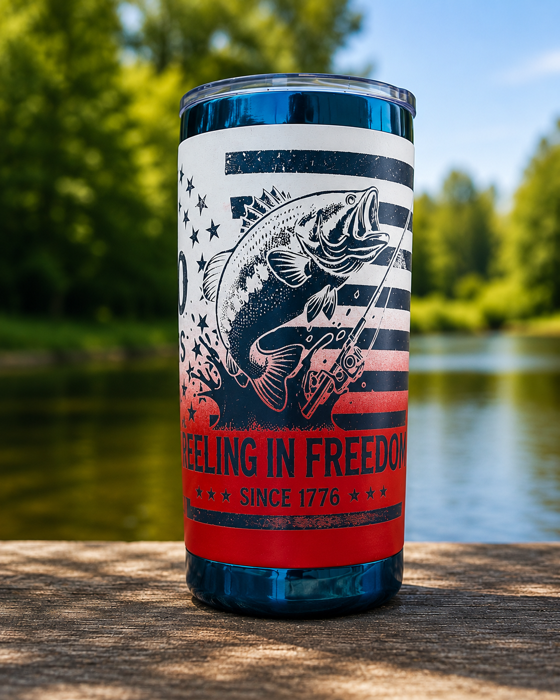 Reeling in Freedom 250th Anniversary Fishing Tumbler