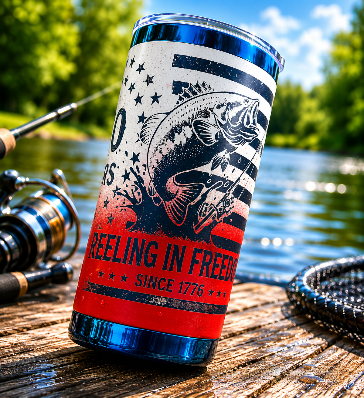 Reeling in Freedom 250th Anniversary Fishing Tumbler