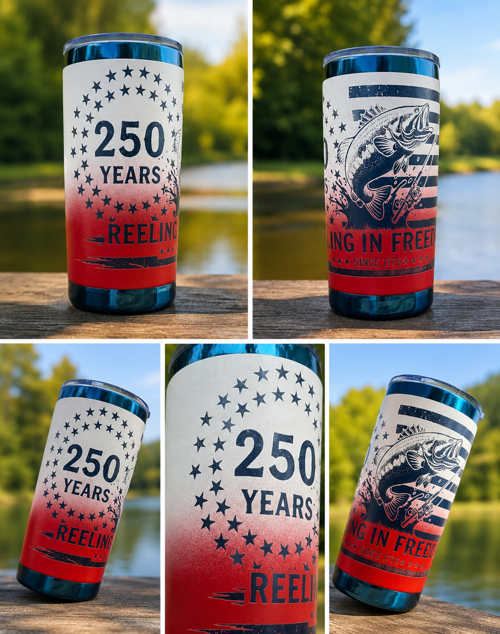 Reeling in Freedom 250th Anniversary Fishing Tumbler