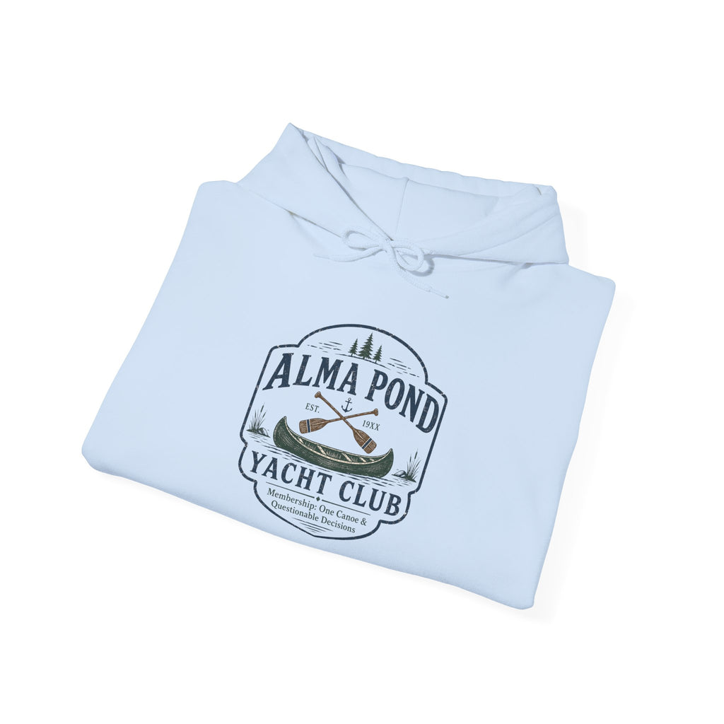 Alma Pond Yacht Club Hoodie — Vintage Rowboat Logo Sweatshirt