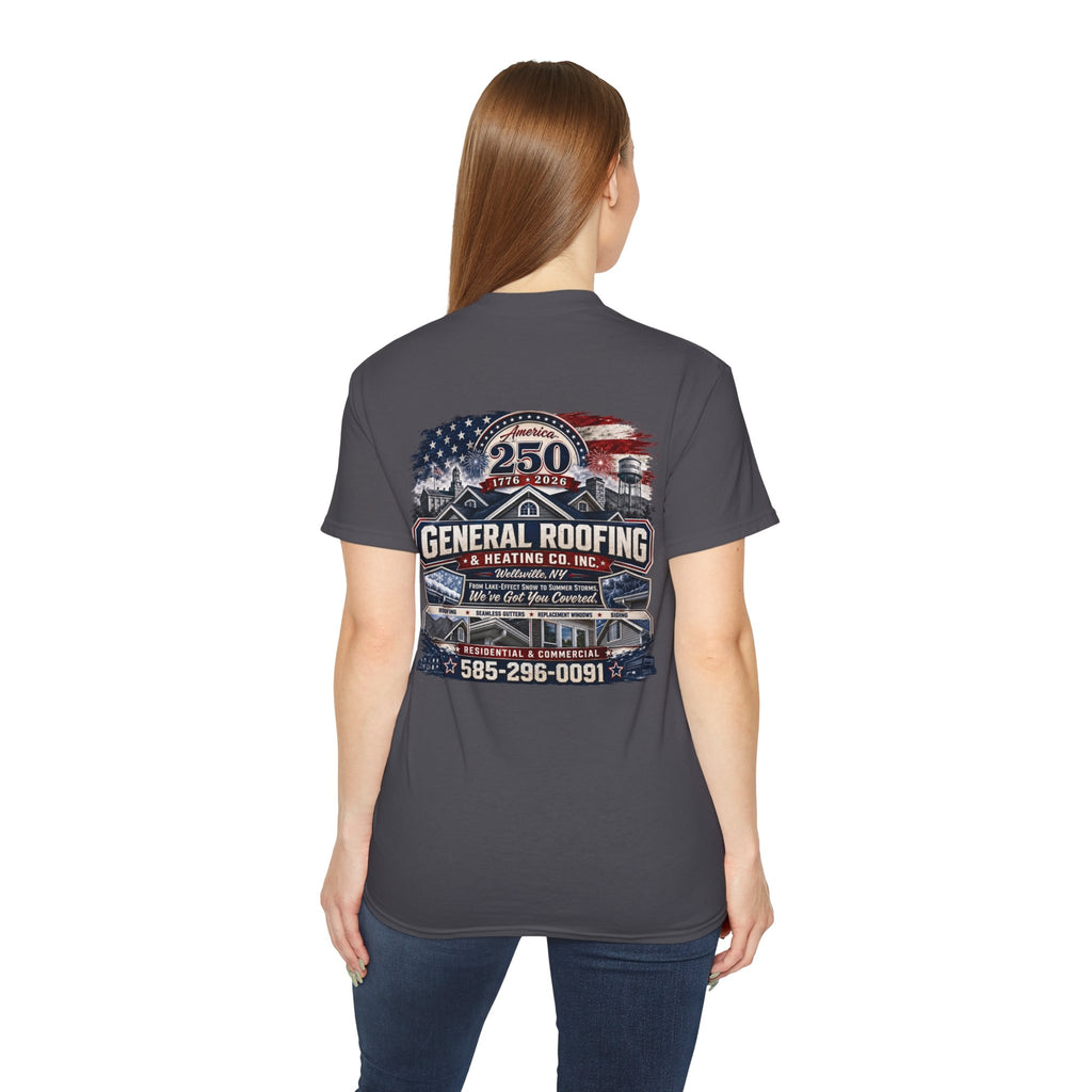 "General Roofing" Patriotic Logo T‑Shirt