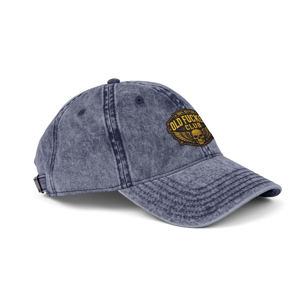 Vintage Embroidered Cap — "Old *uckers Club" Distressed Baseball Hat