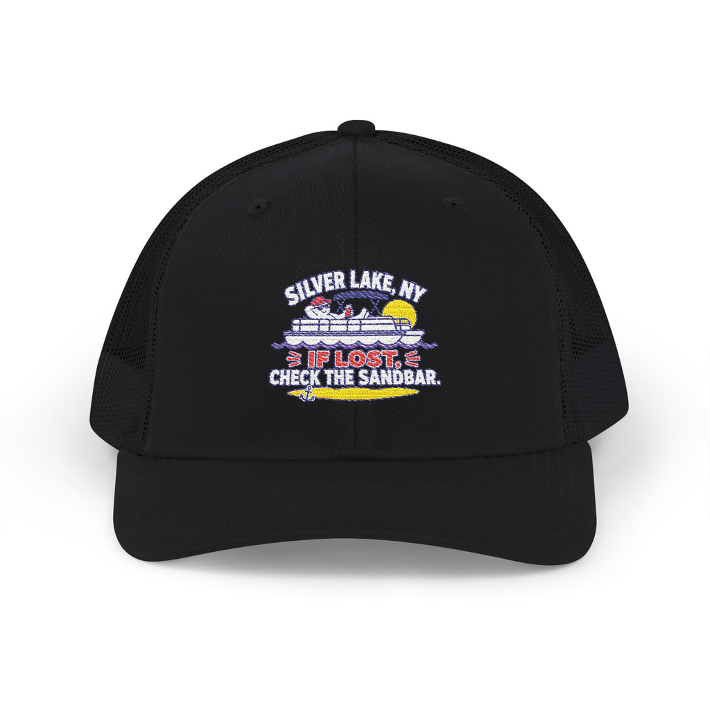 Silver Lake NY “If Lost, Check the Sandbar” Embroidered Trucker Hat