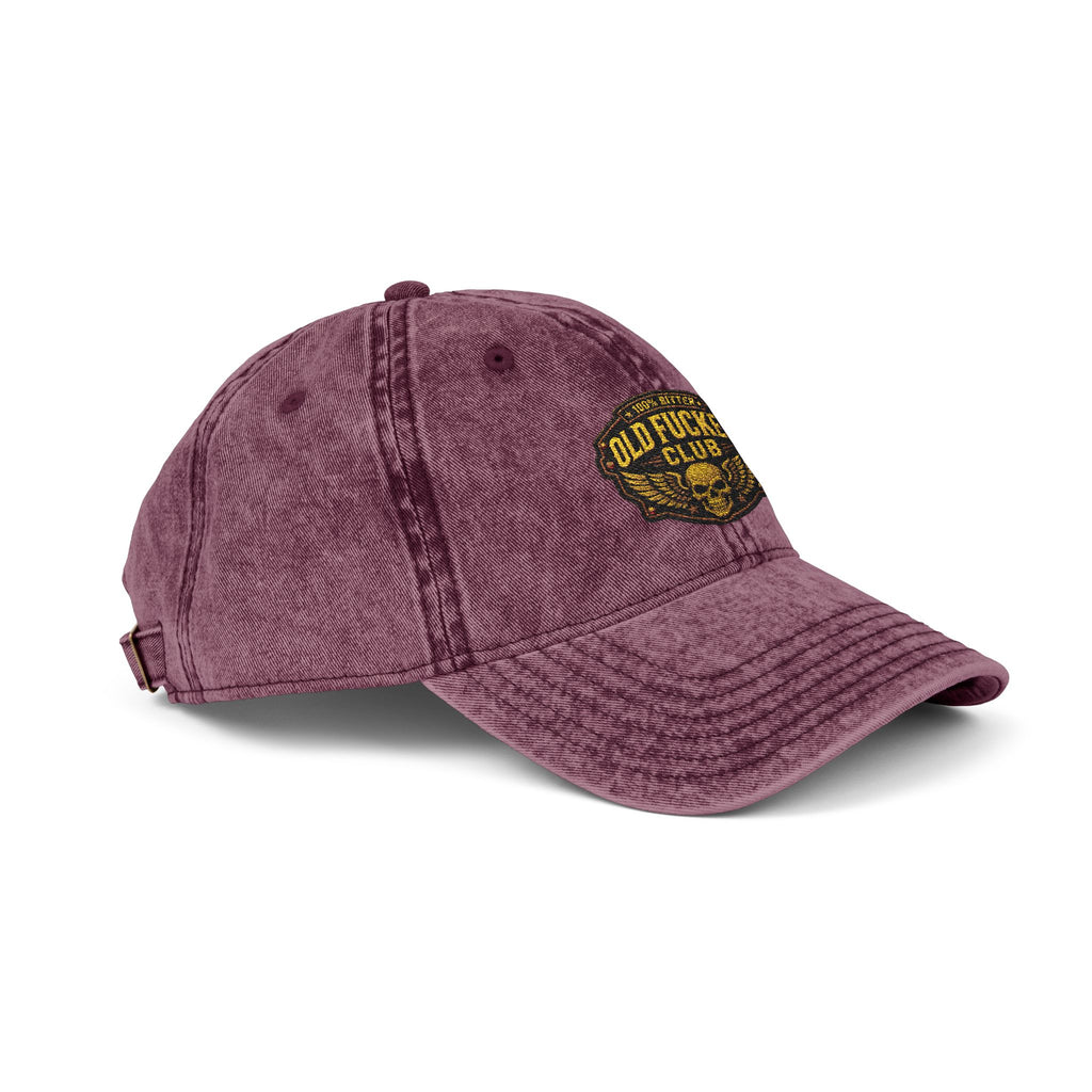 Vintage Embroidered Cap — "Old *uckers Club" Distressed Baseball Hat