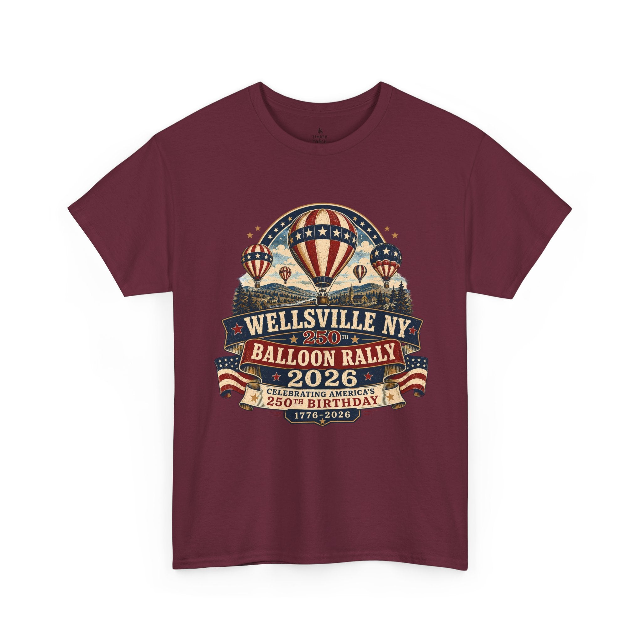 Balloon Rally T‑Shirt - Wellsville NY 2026 Hot Air Balloon Rally Vintage Festival Tee