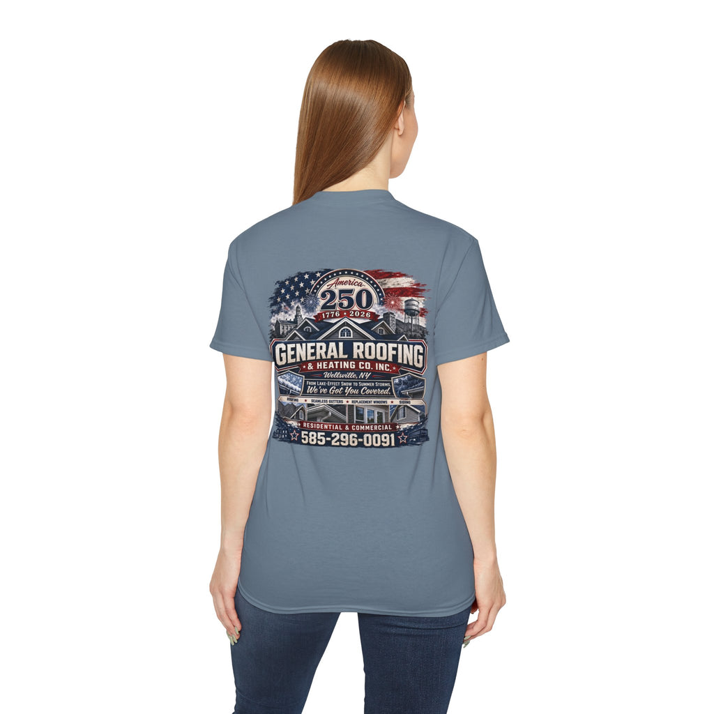 "General Roofing" Patriotic Logo T‑Shirt