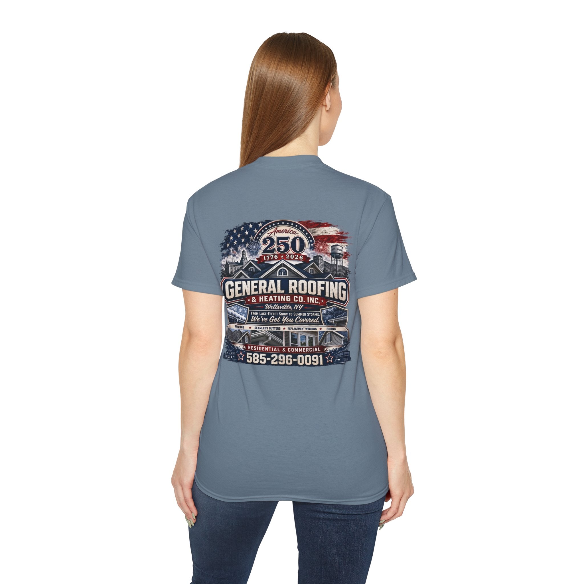 "General Roofing" Patriotic Logo T‑Shirt