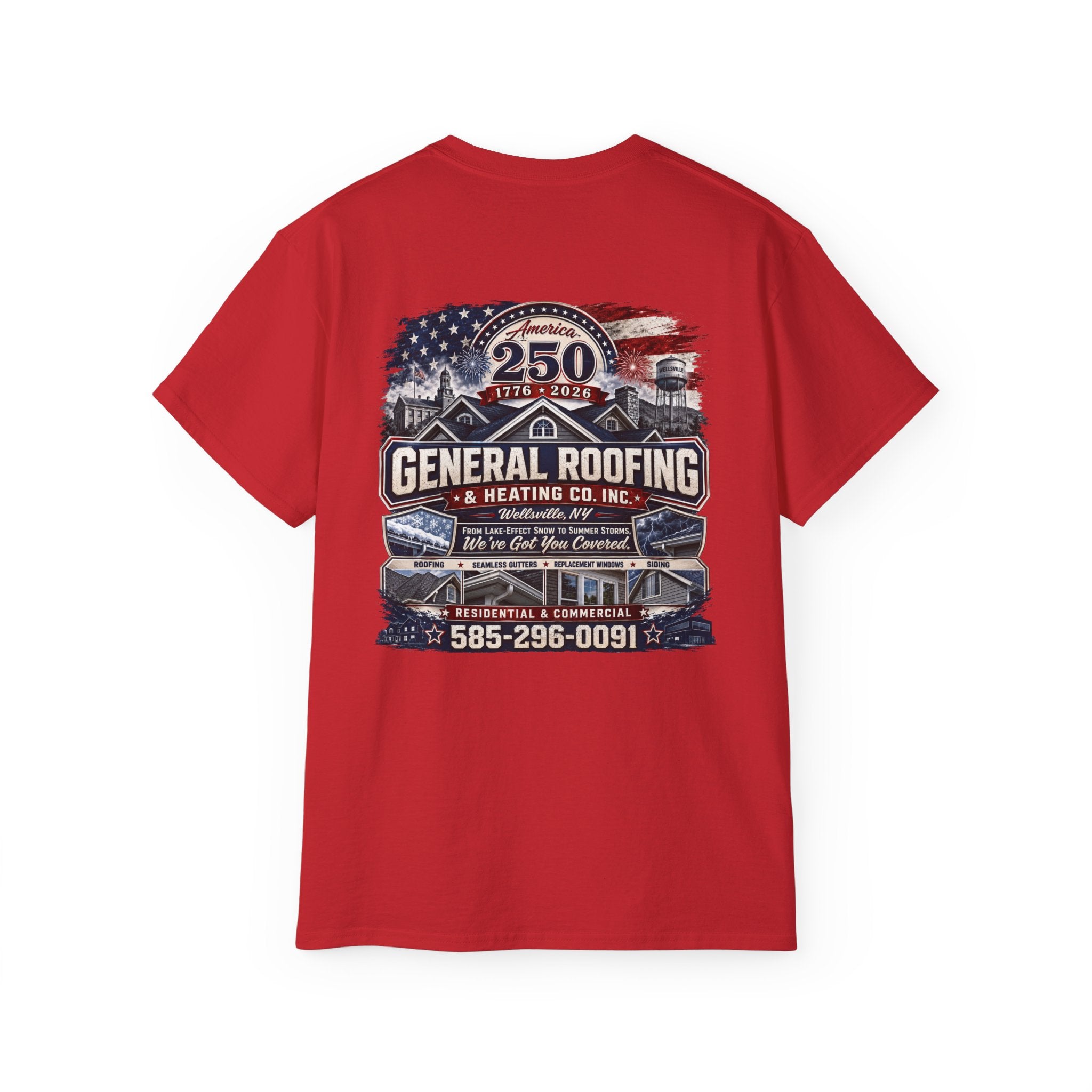 "General Roofing" Patriotic Logo T‑Shirt
