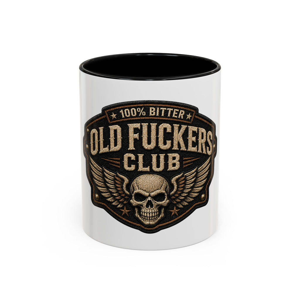 Ceramic Mug — "Old Fuckers Club" Vintage Skull Coffee Cup (11/15oz)