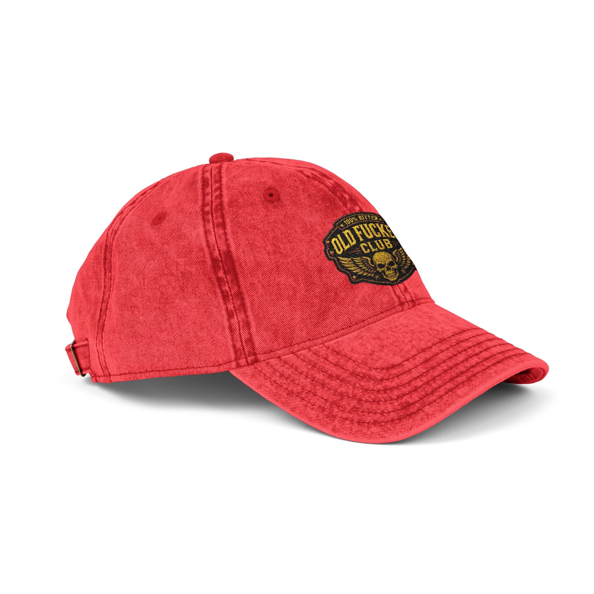 Vintage Embroidered Cap — "Old *uckers Club" Distressed Baseball Hat