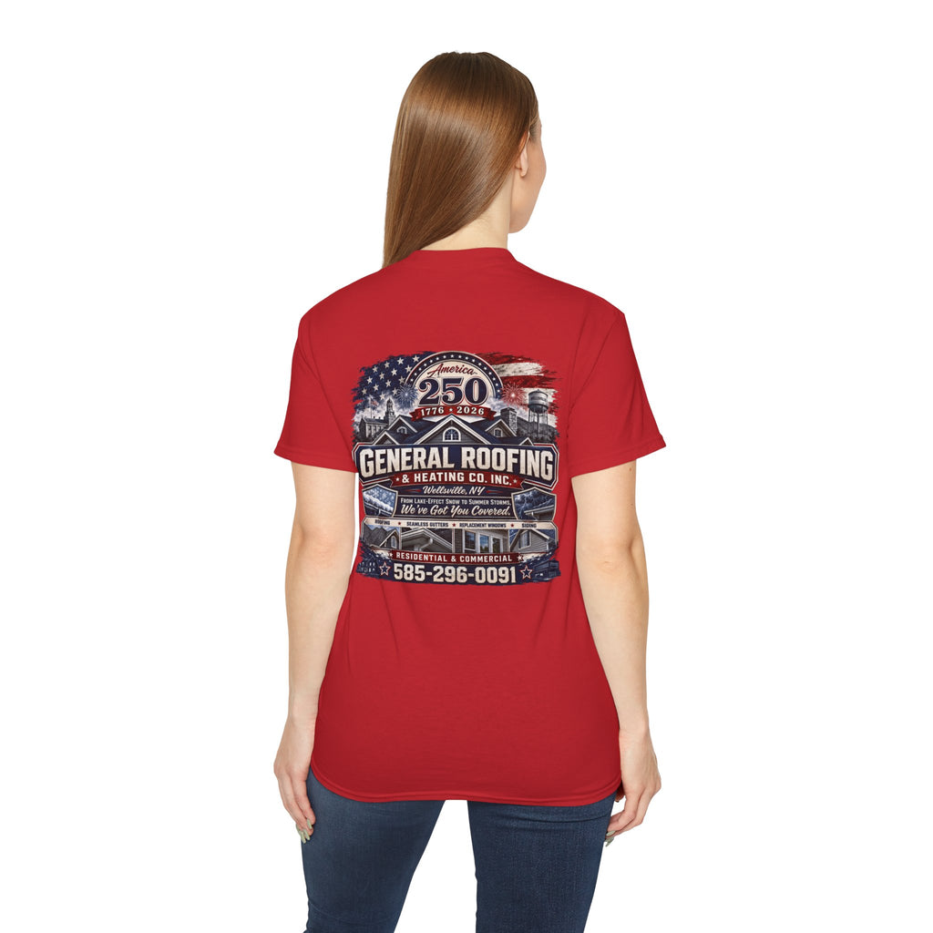 "General Roofing" Patriotic Logo T‑Shirt