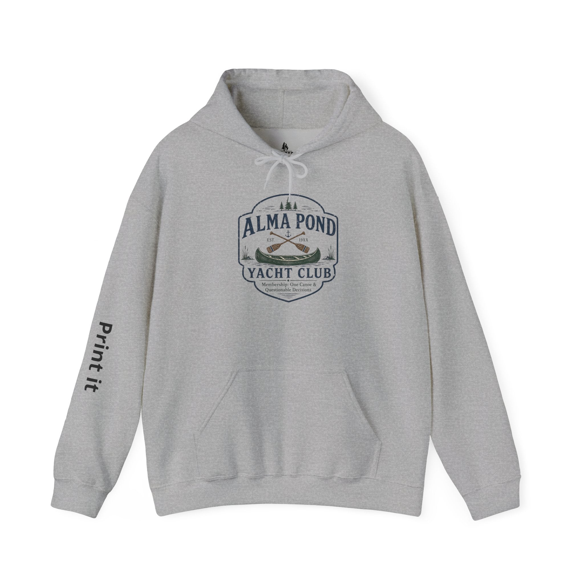 Alma Pond Yacht Club Hoodie — Vintage Rowboat Logo Sweatshirt