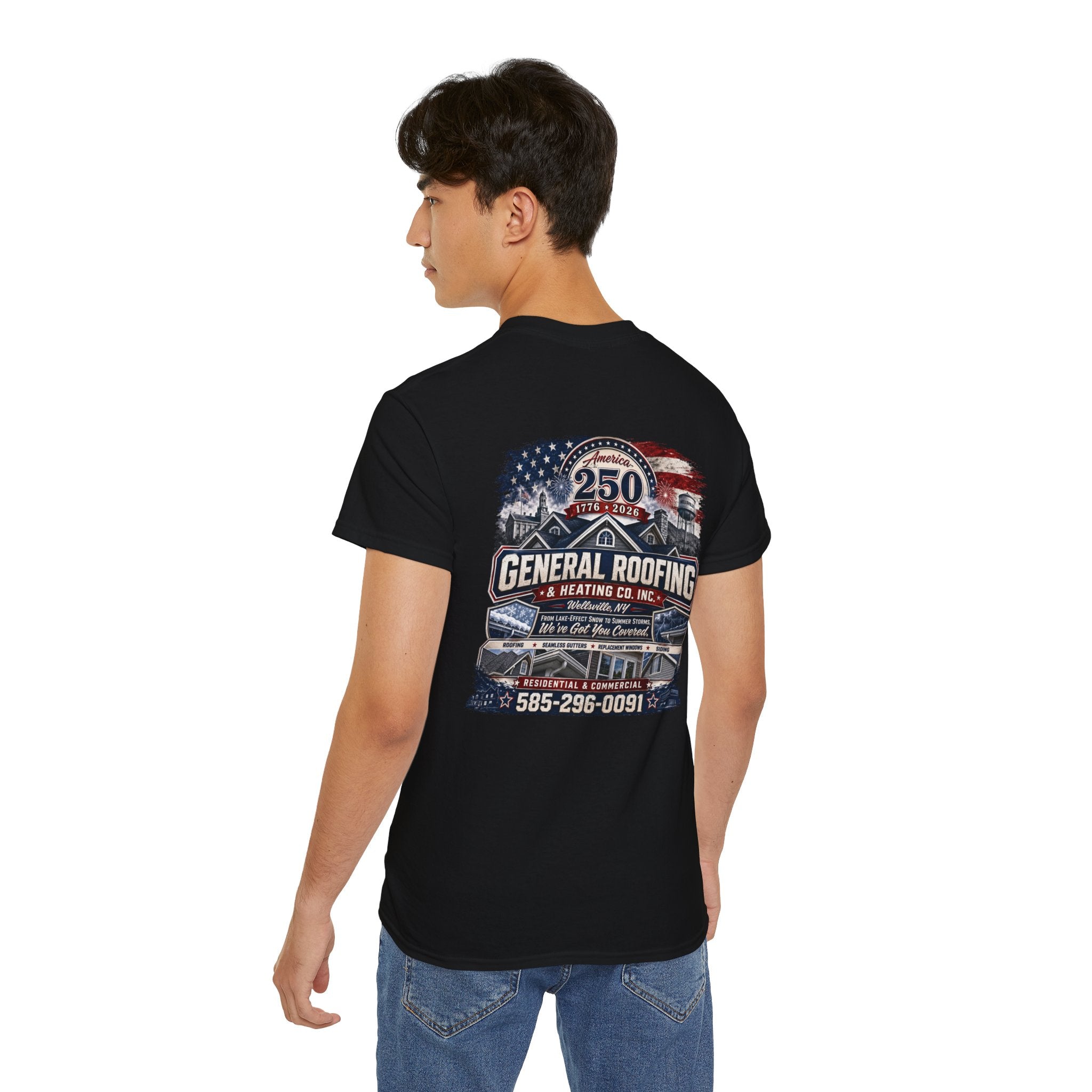 "General Roofing" Patriotic Logo T‑Shirt
