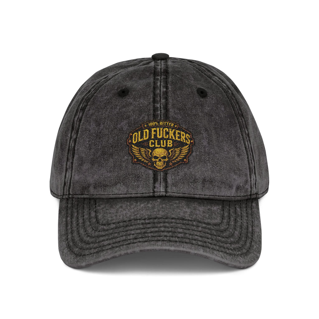 Vintage Embroidered Cap — "Old *uckers Club" Distressed Baseball Hat