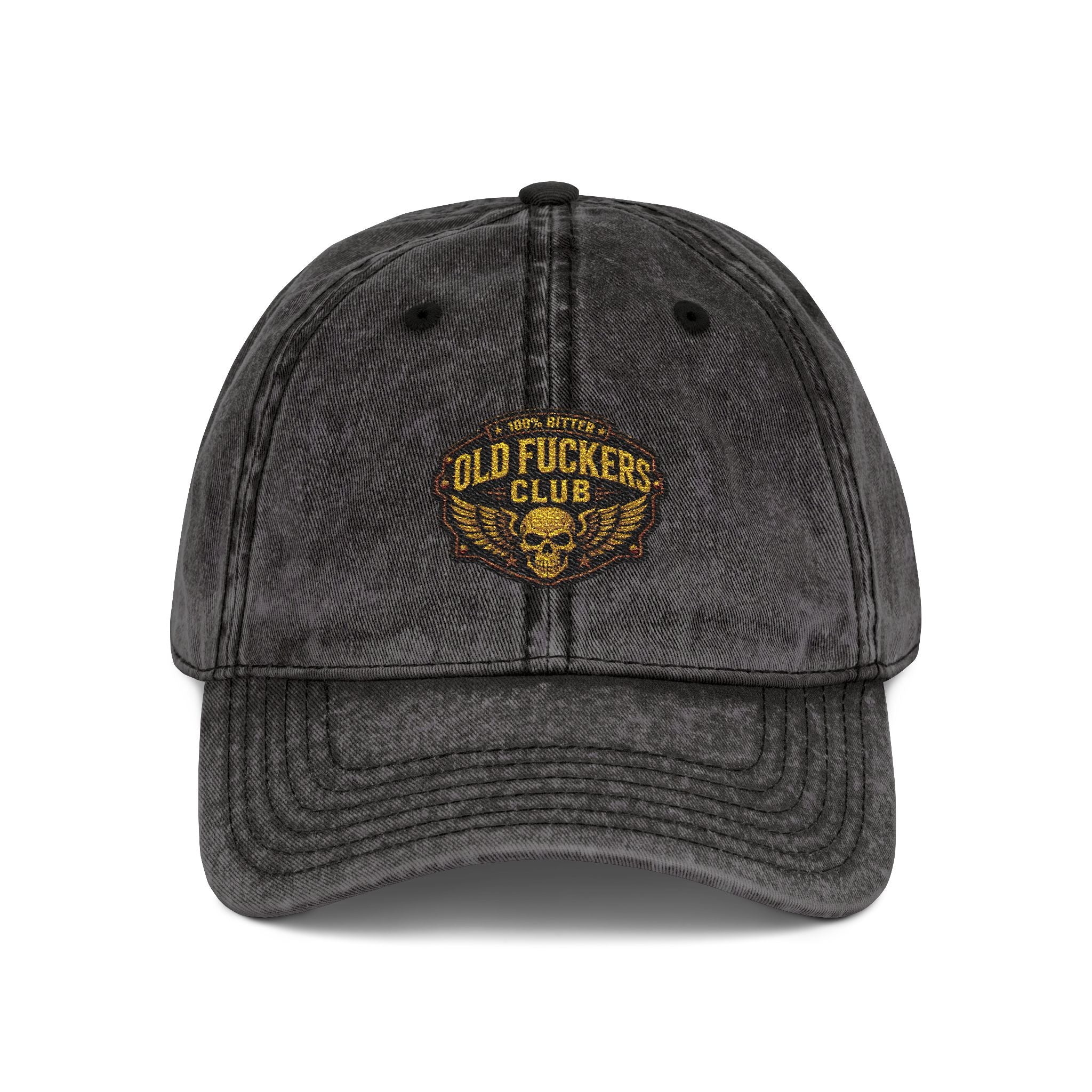 Vintage Embroidered Cap — "Old *uckers Club" Distressed Baseball Hat