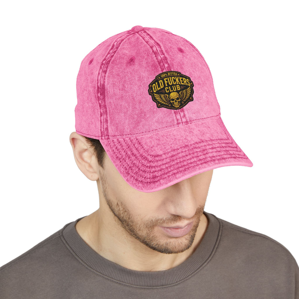 Vintage Embroidered Cap — "Old *uckers Club" Distressed Baseball Hat