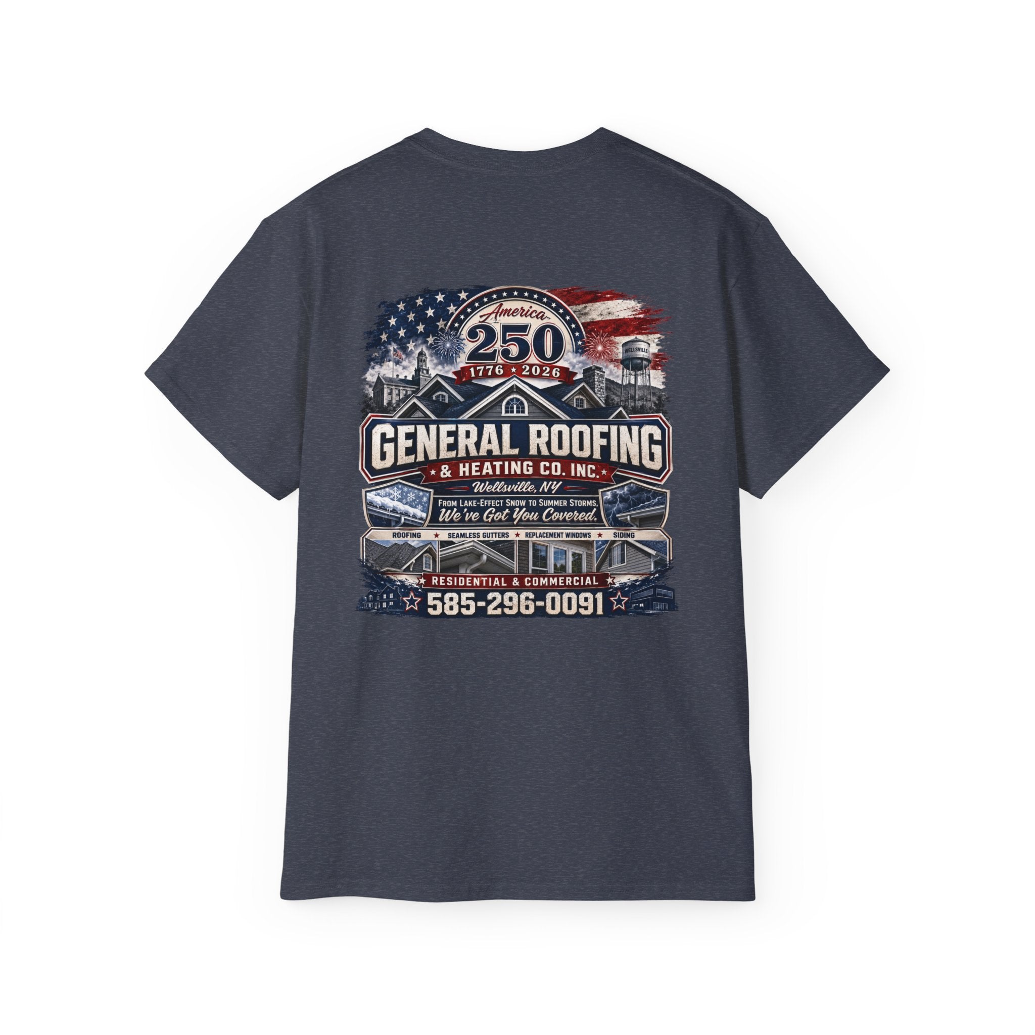 "General Roofing" Patriotic Logo T‑Shirt
