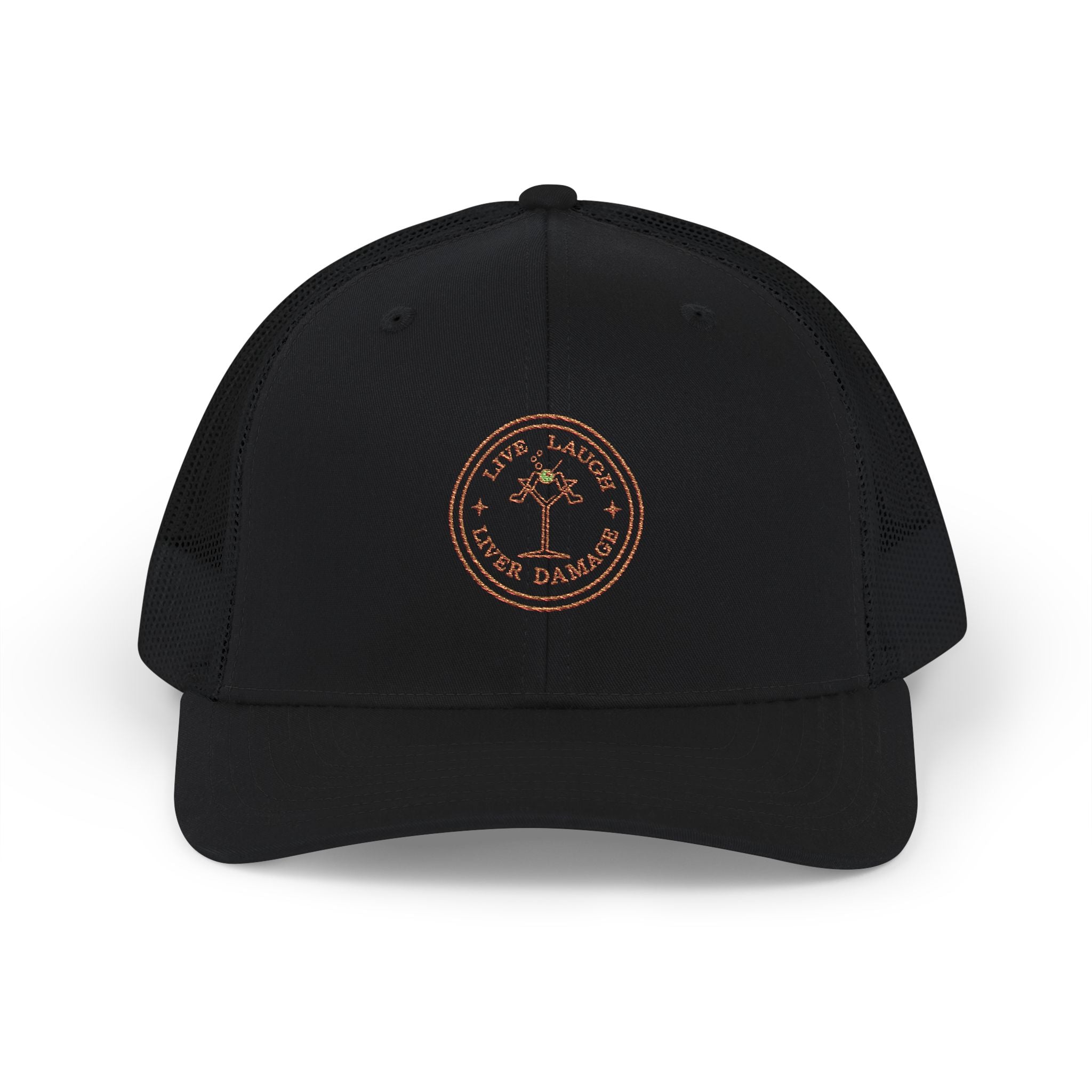 Vintage Trucker Cap – Live Laugh Liver Damaged Embroidered Snapback
