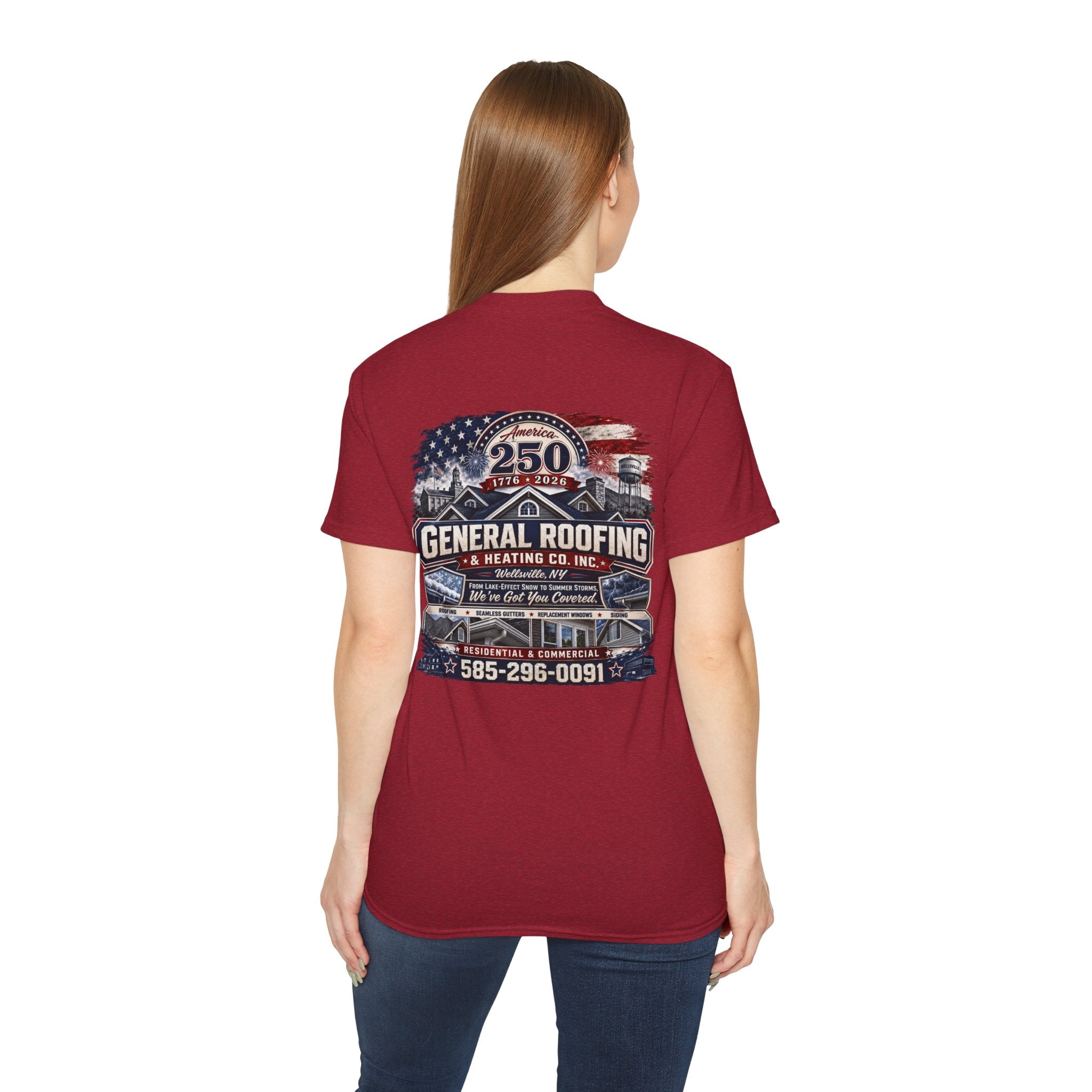 "General Roofing" Patriotic Logo T‑Shirt